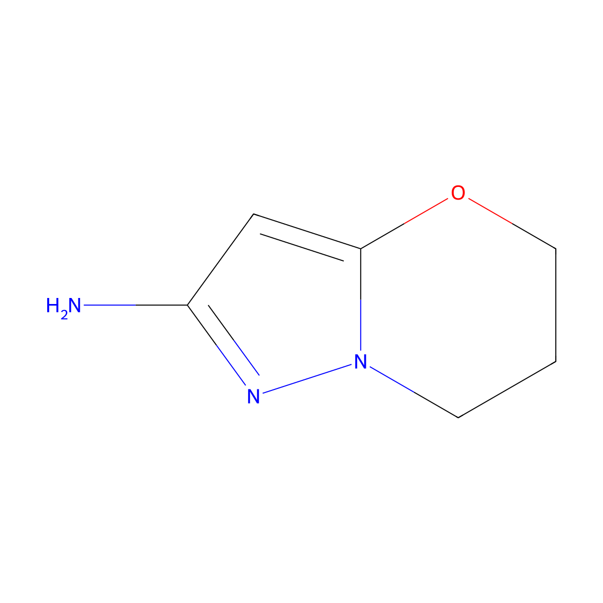 6,7-dihydro-5H-pyrazolo[5,1-b][1,3]oxazin-2-amine molecular structure, CAS 1779573-25-9