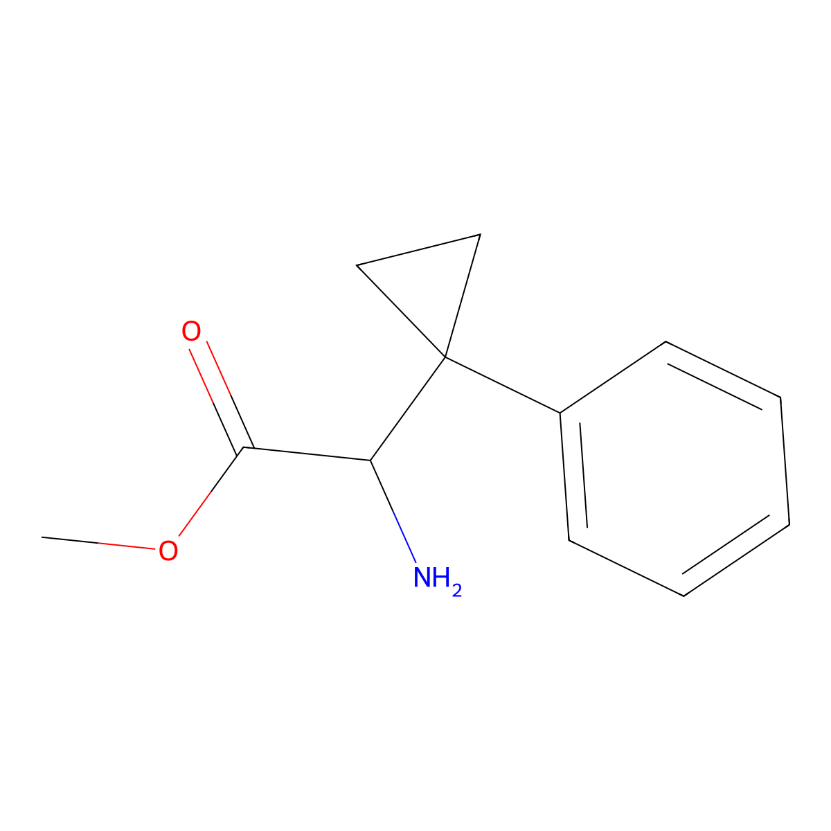 Methyl 2-amino-2-(1-phenylcyclopropyl)acetate molecular structure, CAS 1779578-32-3