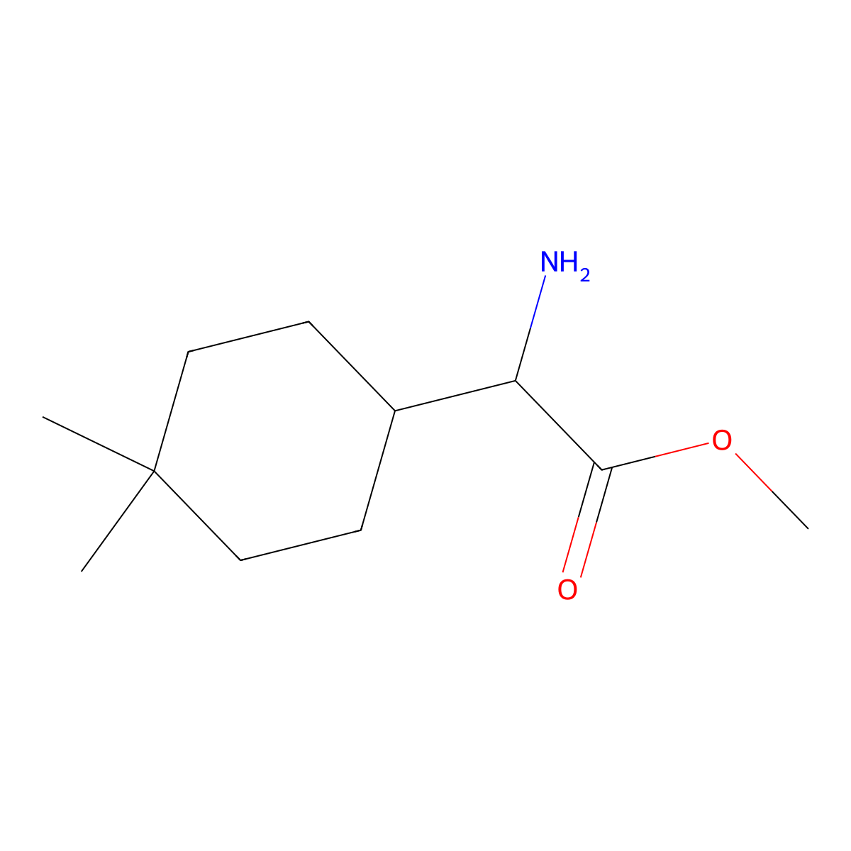 Methyl 2-amino-2-(4,4-dimethylcyclohexyl)acetate molecular structure, CAS 1779579-29-1