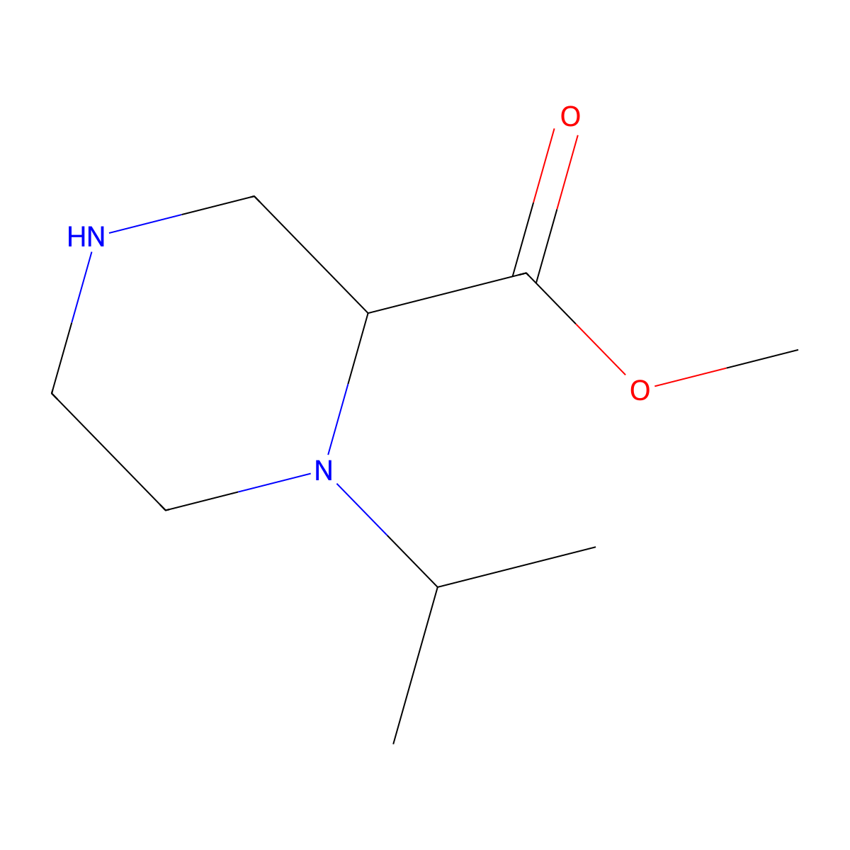 Methyl 1-(propan-2-yl)piperazine-2-carboxylate molecular structure, CAS 1779579-44-0