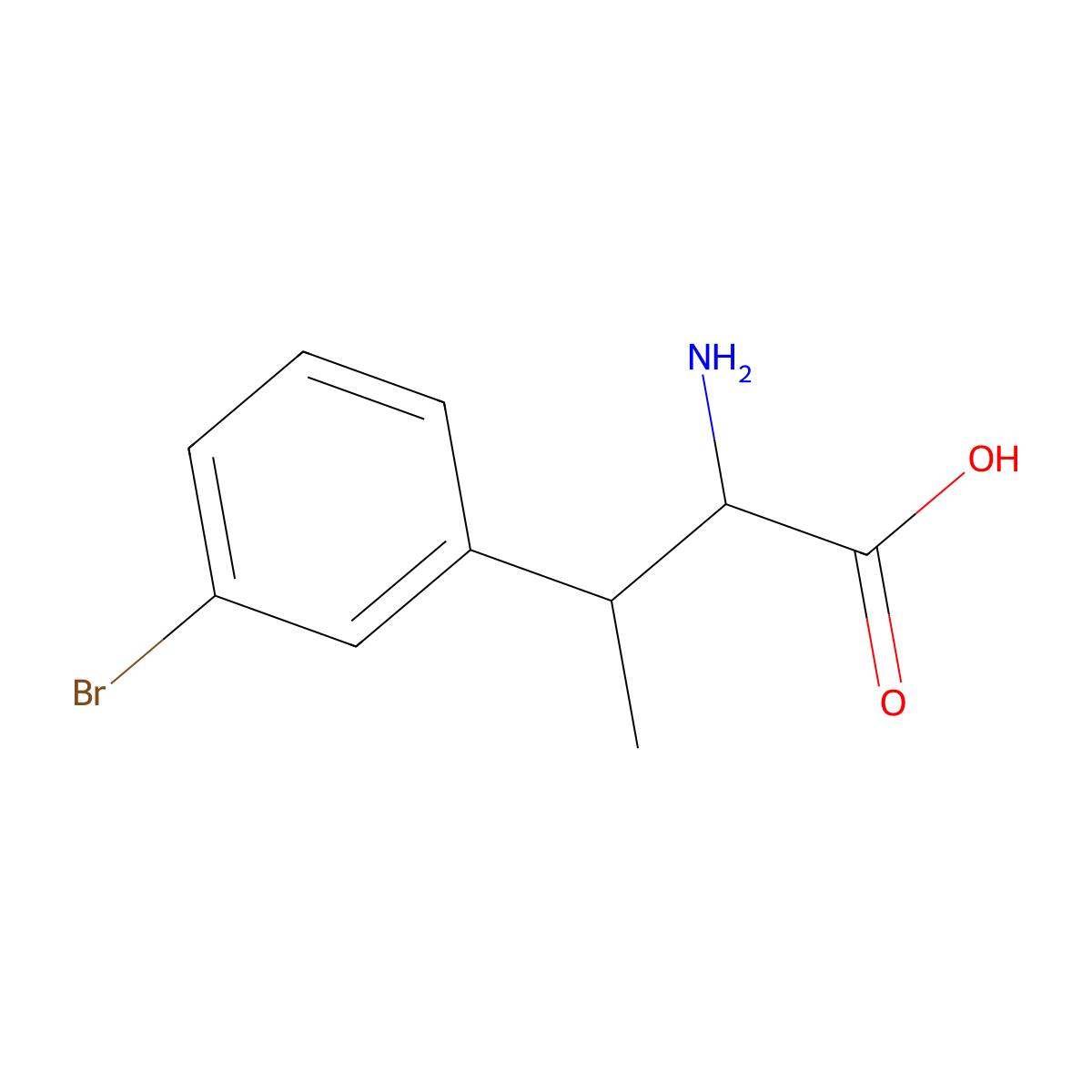 2-Amino-3-(3-bromophenyl)butanoic acid molecular structure, CAS 1779584-78-9