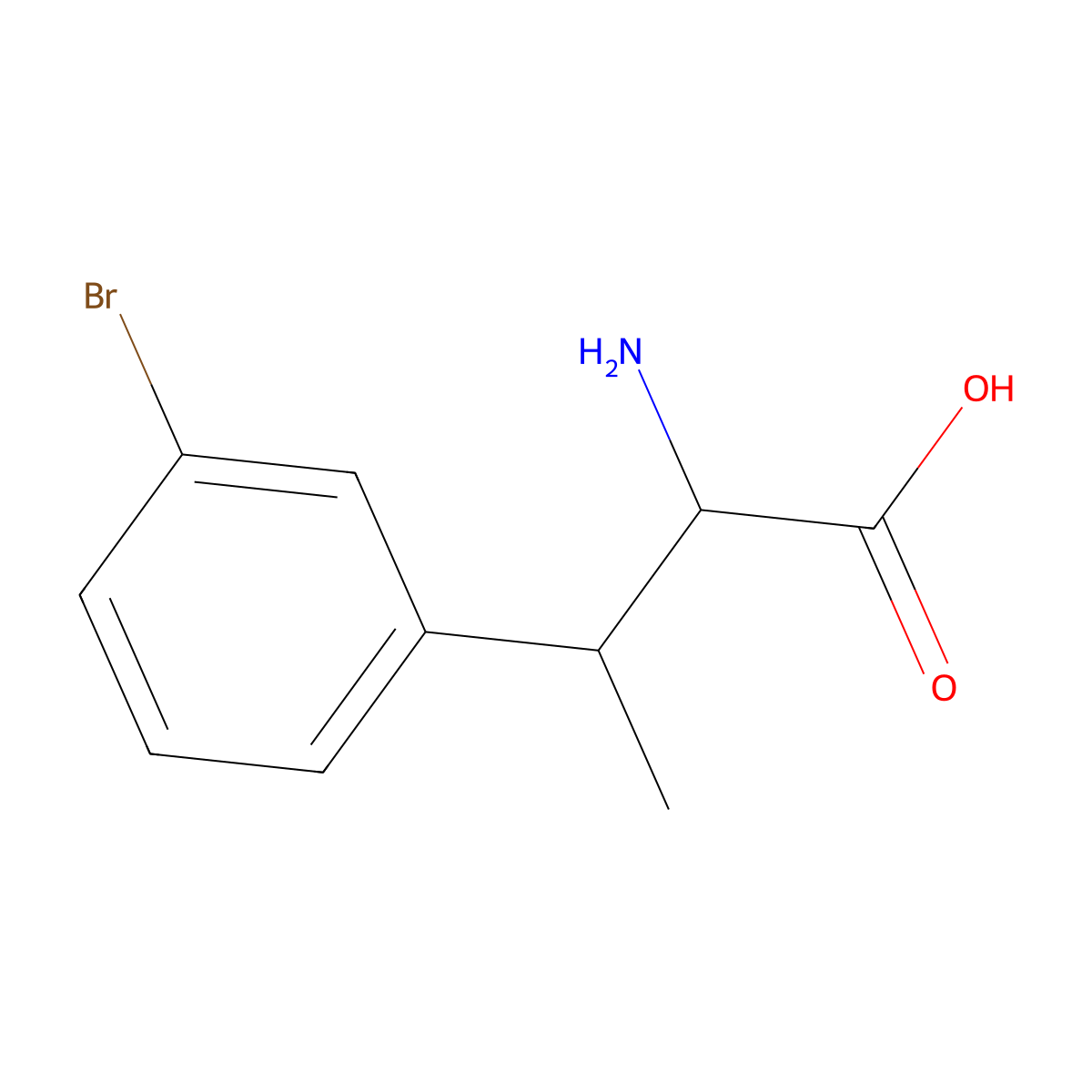 2-Amino-3-(3-bromophenyl)butanoic acid molecular structure, CAS 1779584-78-9