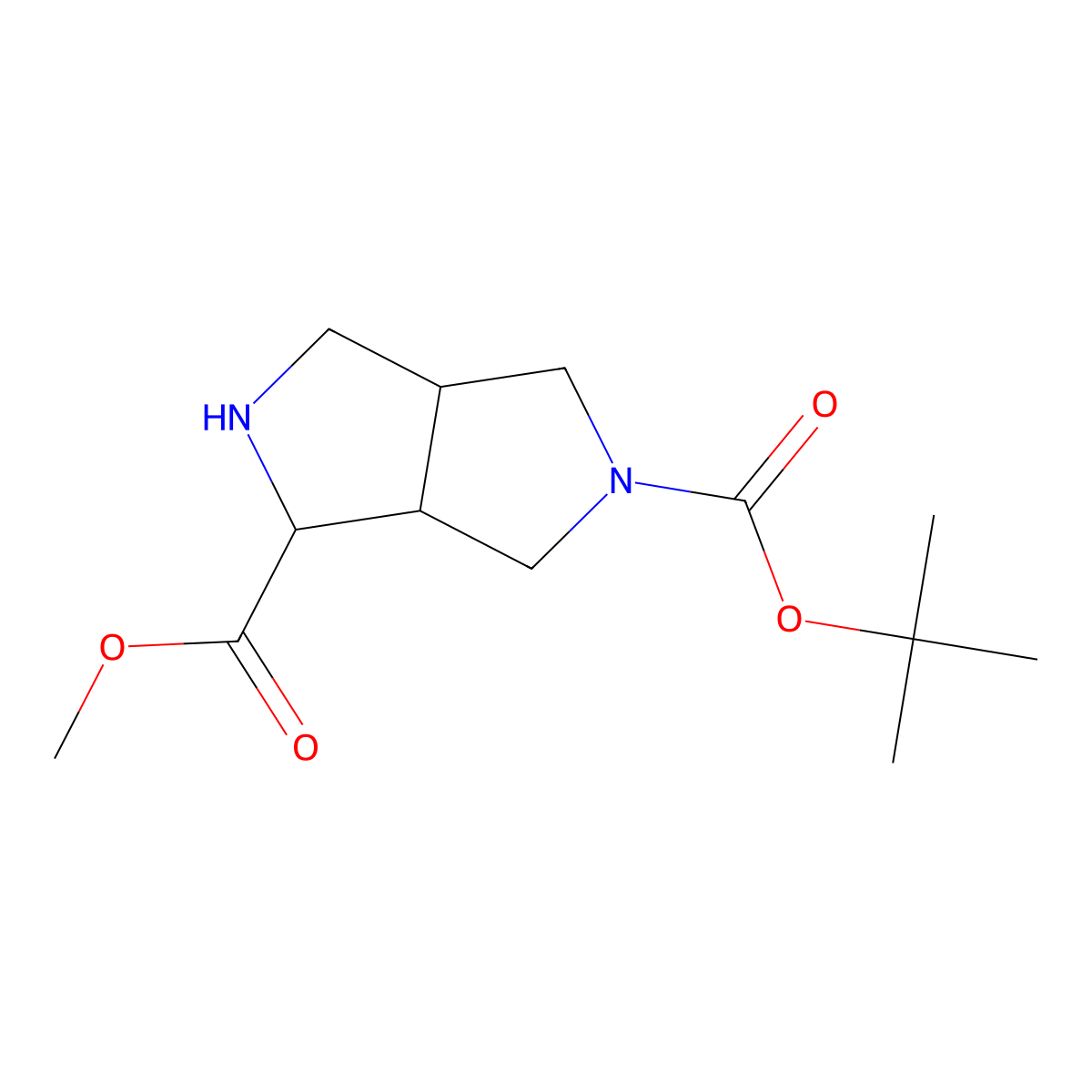 O5-Tert-butyl O3-methyl 2,3,3A,4,6,6A-hexahydro-1H-pyrrolo[3,4-C]pyrrole-3,5-dicarboxylate molecular structure, CAS 1779587-73-3