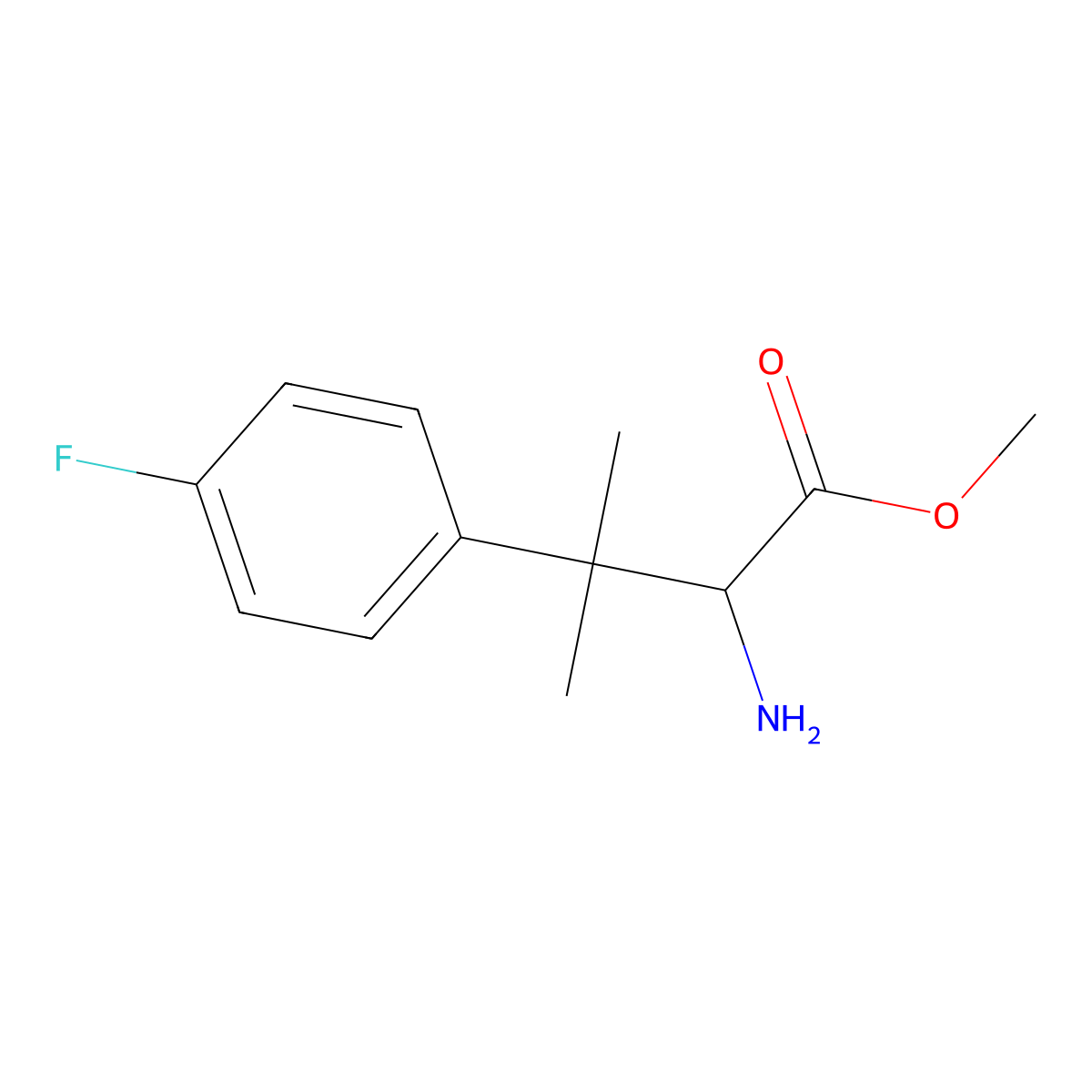 Methyl 2-amino-3-(4-fluorophenyl)-3-methylbutanoate molecular structure, CAS 1779593-78-0