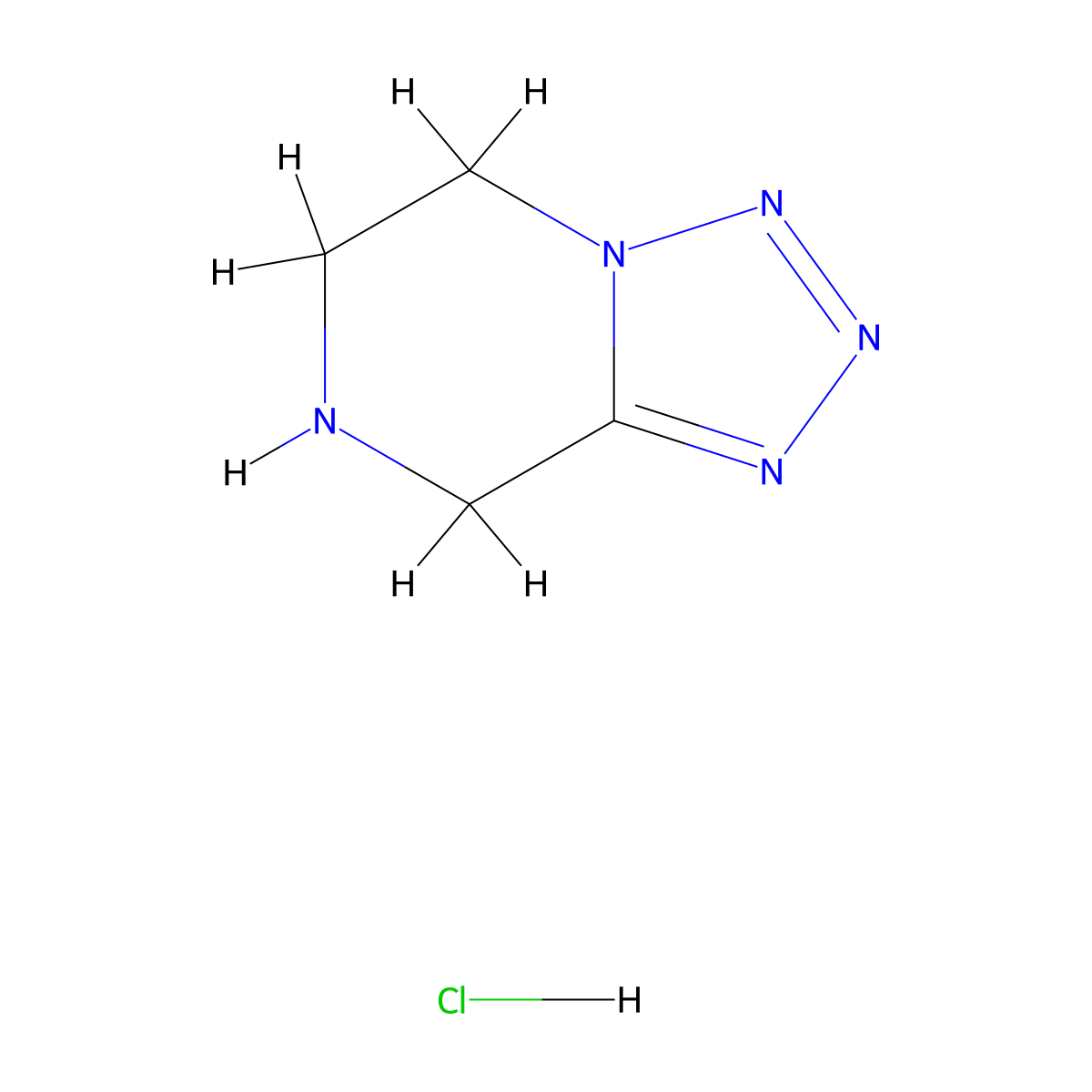 5,6,7,8-Tetrahydrotetrazolo[1,5-a]pyrazine HCL molecular structure, CAS 17796-23-5