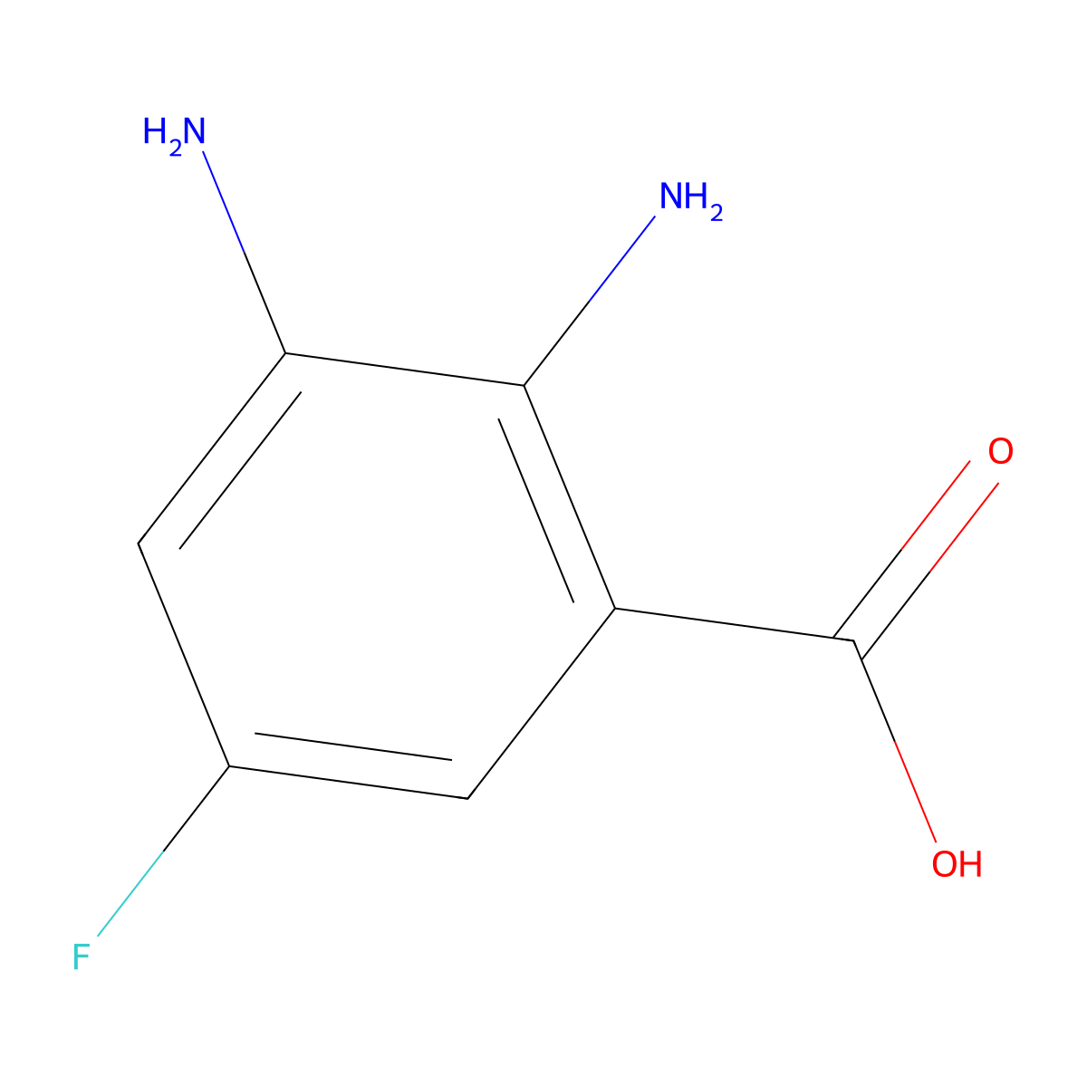 2,3-Diamino-5-fluorobenzoic acid molecular structure, CAS 177960-38-2