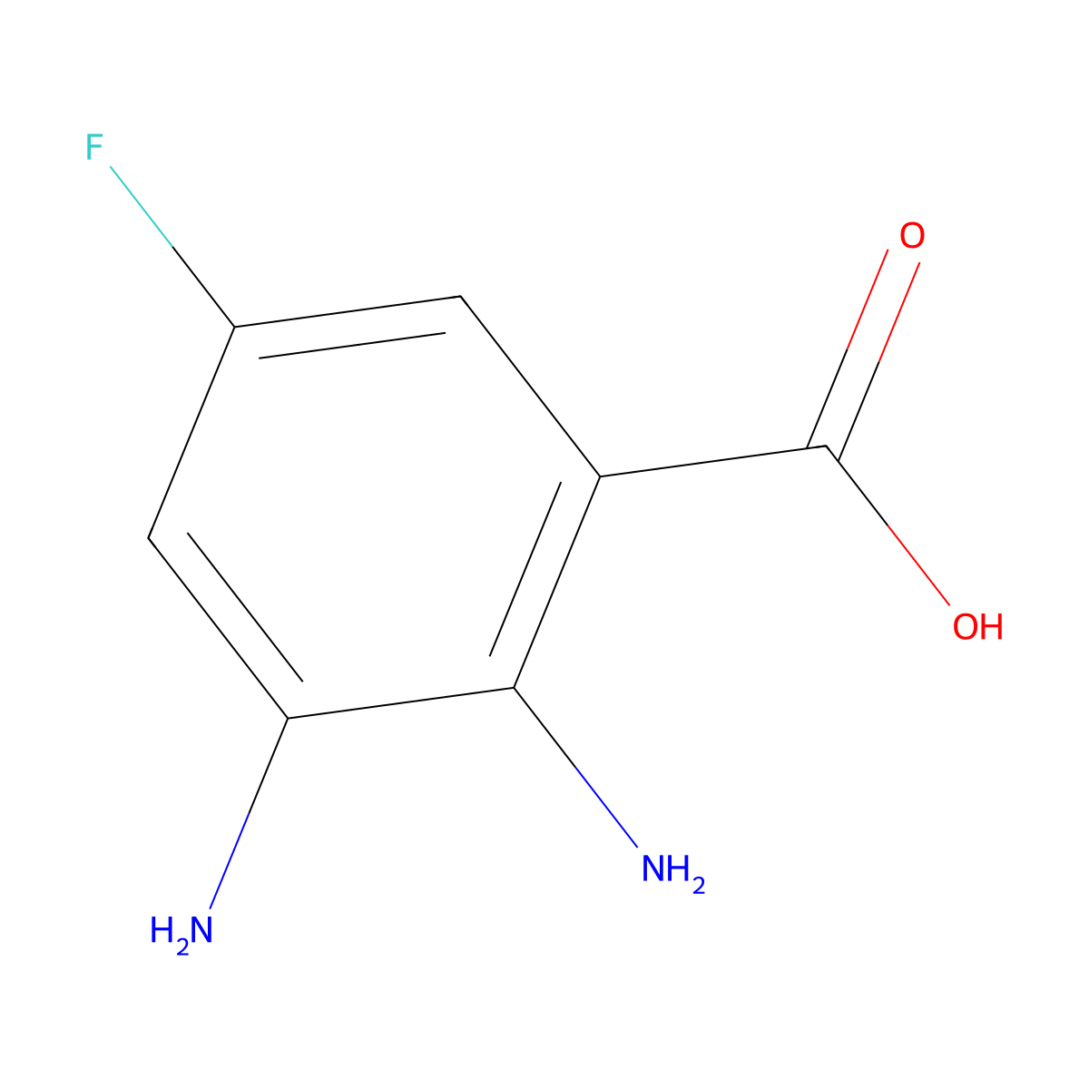 2,3-Diamino-5-fluorobenzoic acid molecular structure, CAS 177960-38-2