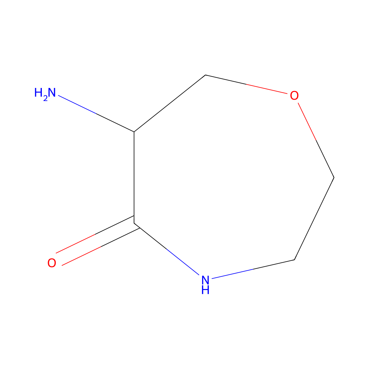 6-Amino-1,4-oxazepan-5-one molecular structure, CAS 1779602-18-4
