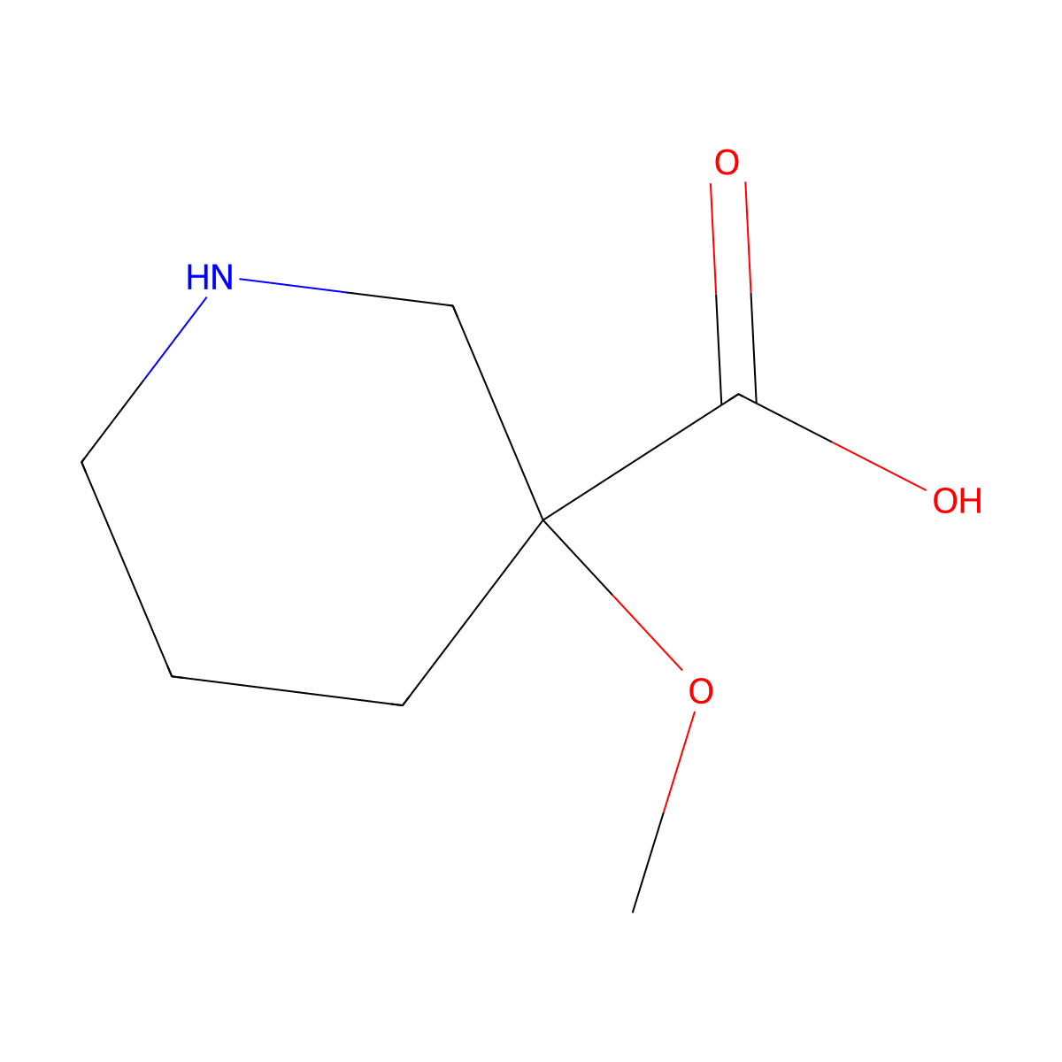 3-Methoxypiperidine-3-carboxylic acid molecular structure, CAS 1779612-75-7