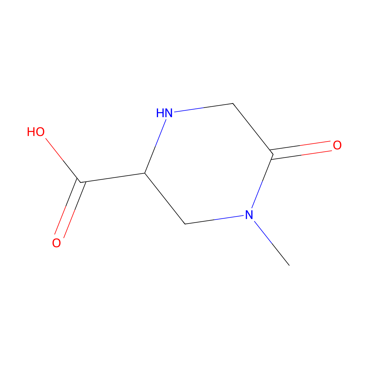 4-Methyl-5-oxopiperazine-2-carboxylic acid molecular structure, CAS 1779628-43-1