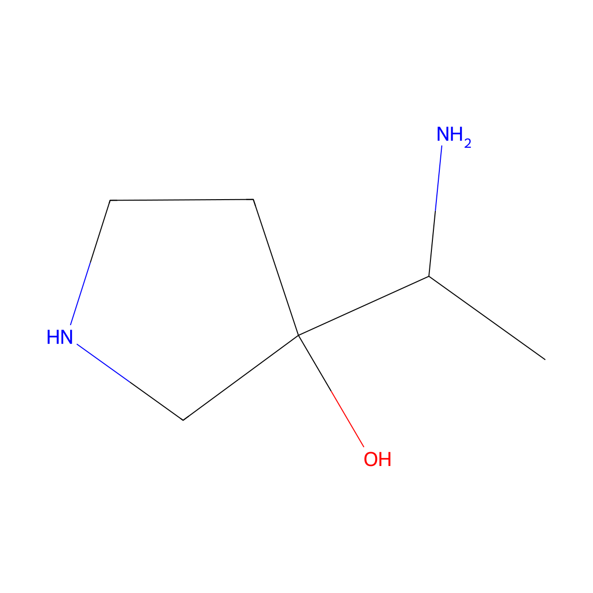 3-(1-Aminoethyl)pyrrolidin-3-ol molecular structure, CAS 1779629-71-8