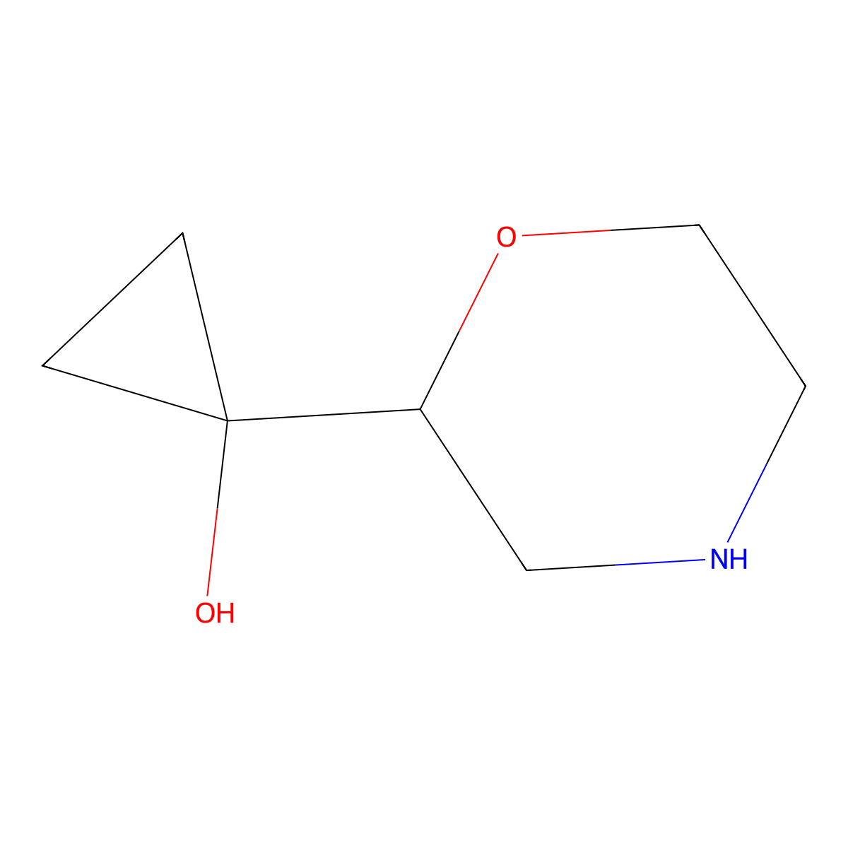 1-(Morpholin-2-yl)cyclopropan-1-ol molecular structure, CAS 1779637-44-3