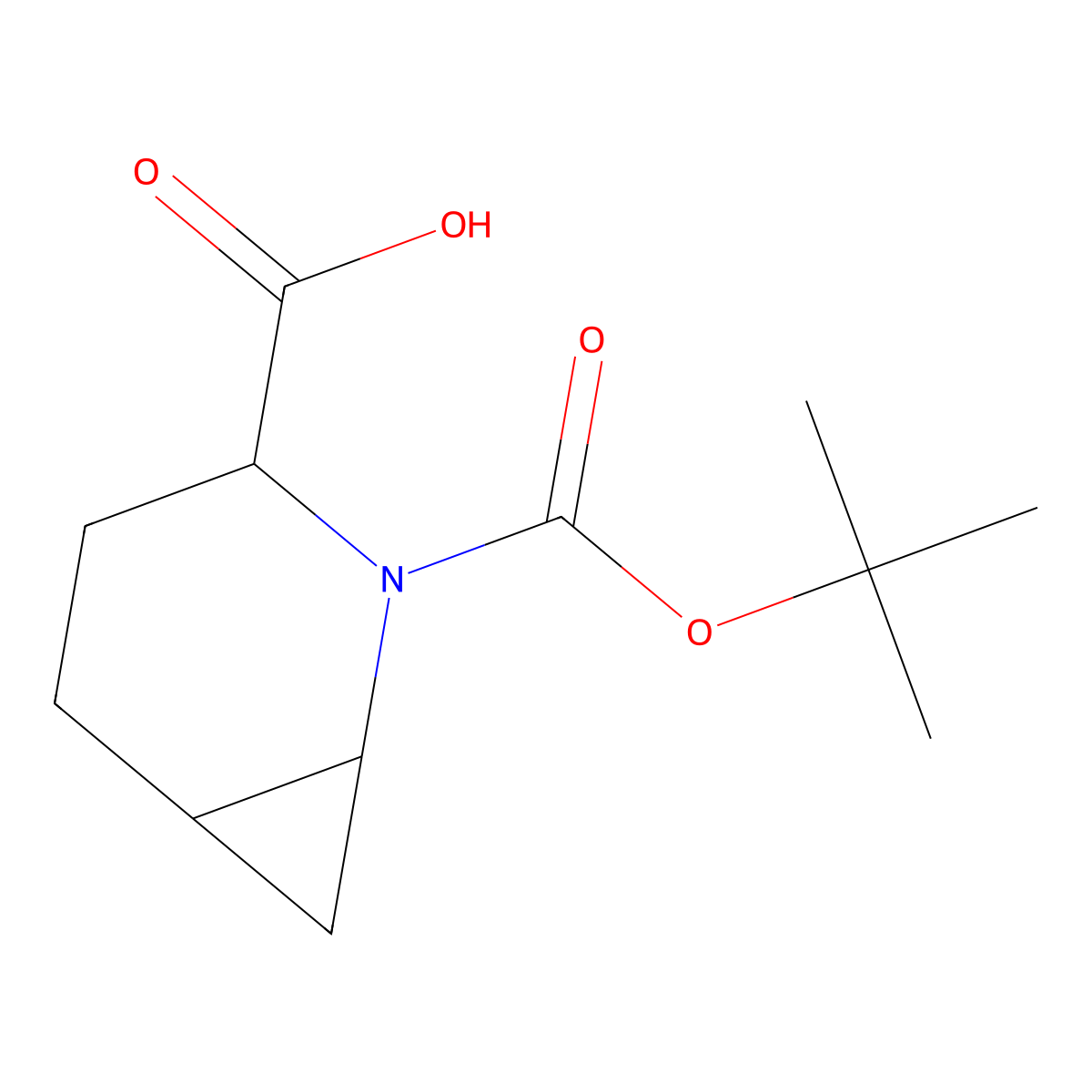 2-((Tert-butoxy)carbonyl)-2-azabicyclo(4.1.0)heptane-3-carboxylic acid molecular structure, CAS 1779637-50-1