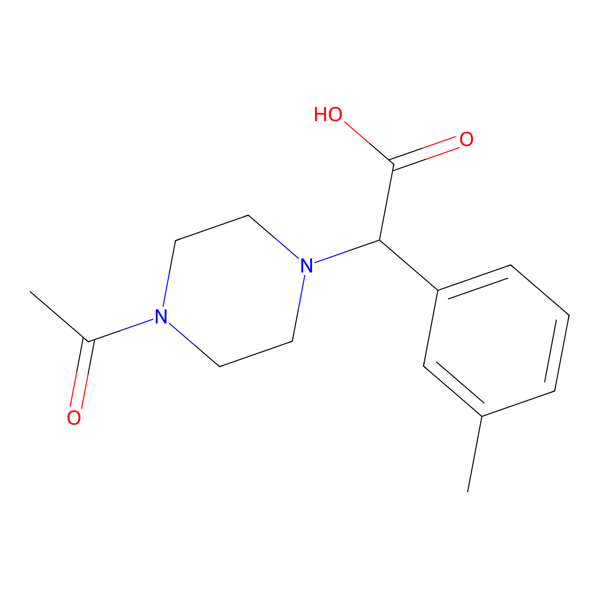 2-(4-Acetylpiperazin-1-yl)-2-(3-methylphenyl)acetic acid molecular structure, CAS 1779638-38-8
