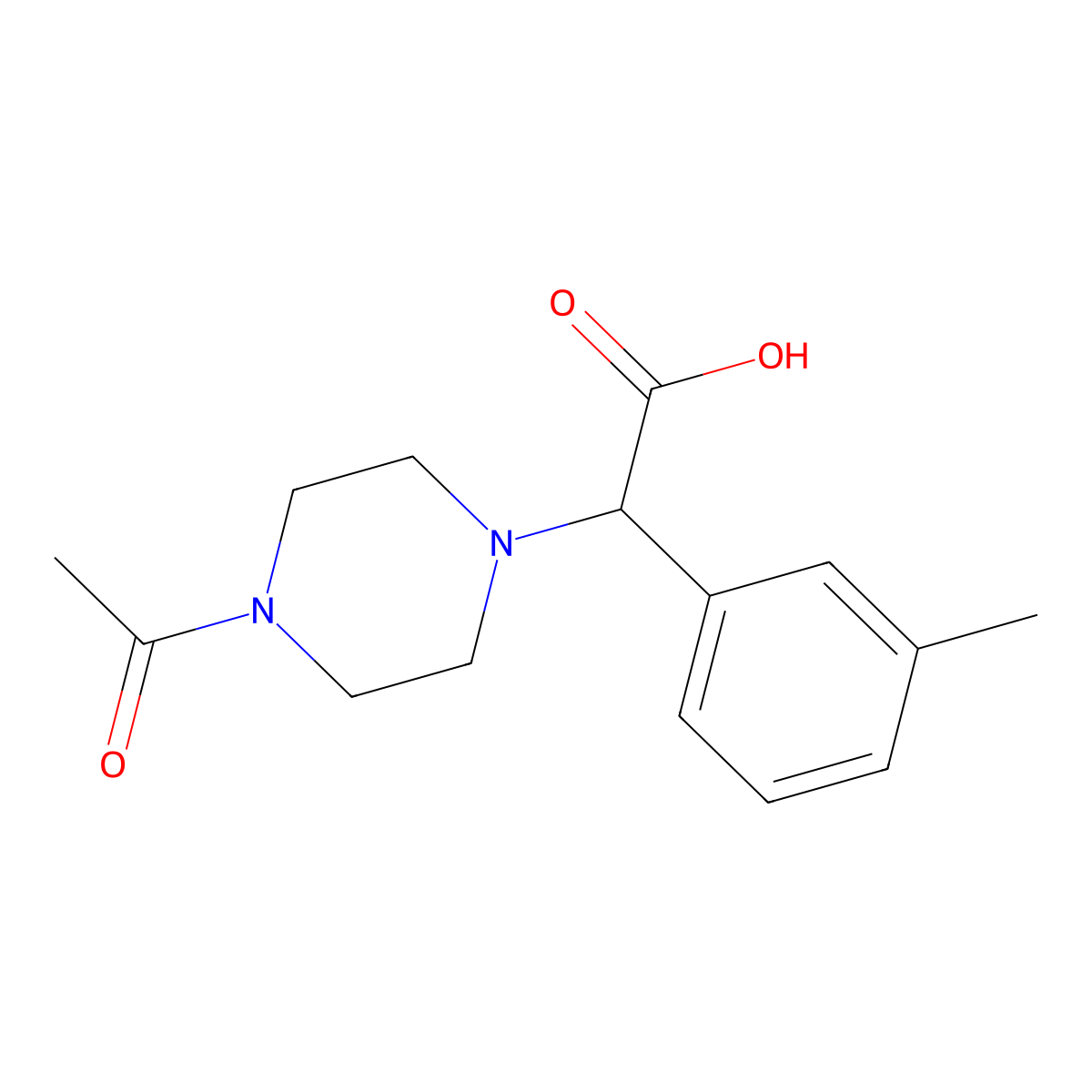2-(4-Acetylpiperazin-1-yl)-2-(3-methylphenyl)acetic acid molecular structure, CAS 1779638-38-8