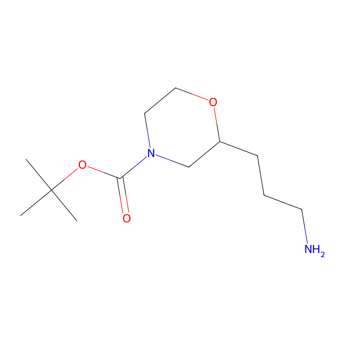 Tert-butyl 2-(3-aminopropyl)morpholine-4-carboxylate molecular structure, CAS 1779642-84-0
