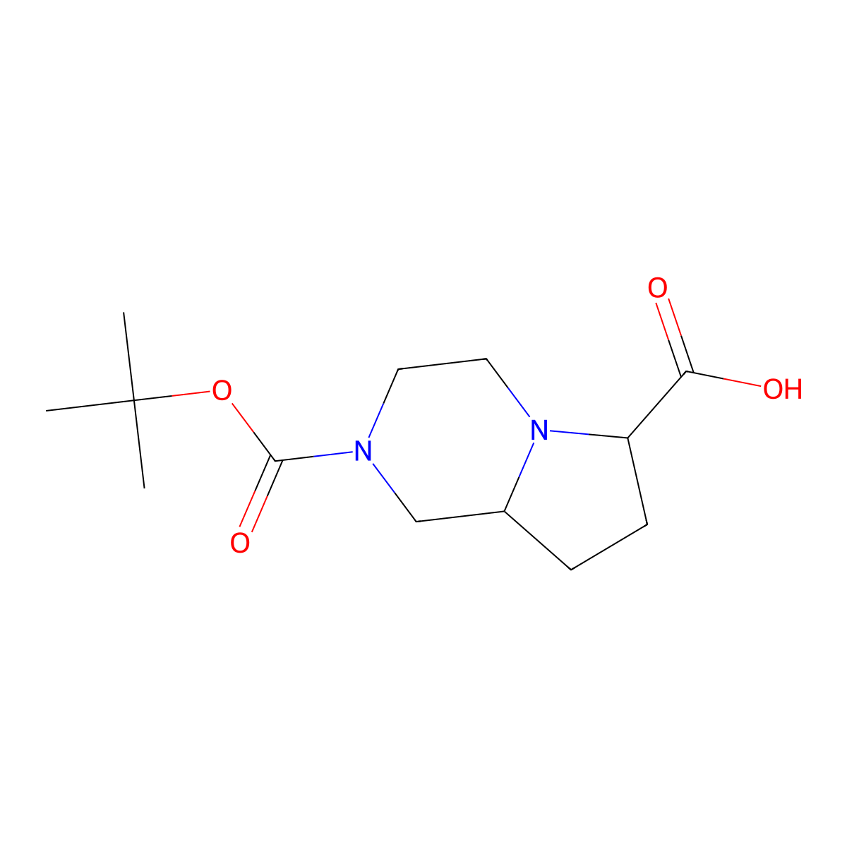 2-[(Tert-butoxy)carbonyl]-octahydropyrrolo[1,2-a]piperazine-6-carboxylic acid molecular structure, CAS 1779644-44-8