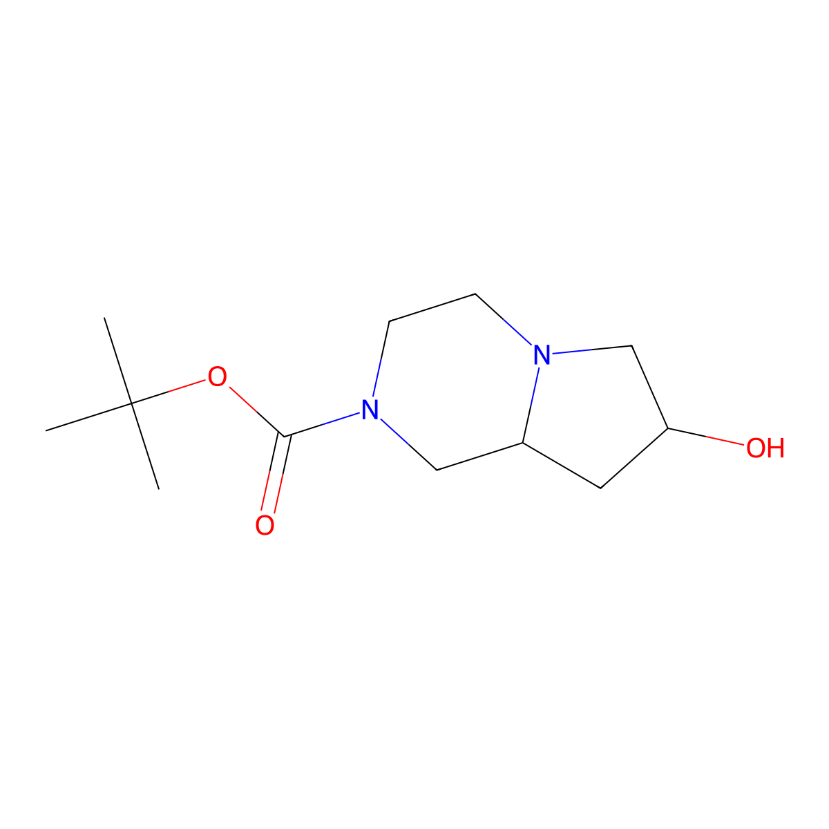 tert-butyl 7-hydroxyhexahydropyrrolo[1,2-a]pyrazine-2(1H)-carboxylate molecular structure, CAS 1779646-05-7