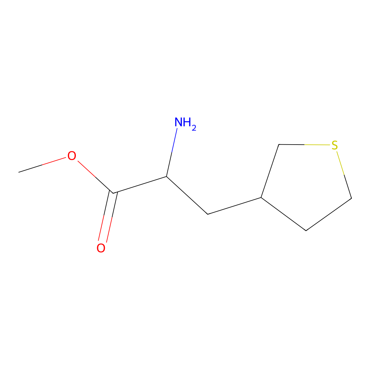 Methyl 2-amino-3-(thiolan-3-yl)propanoate molecular structure, CAS 1779646-84-2