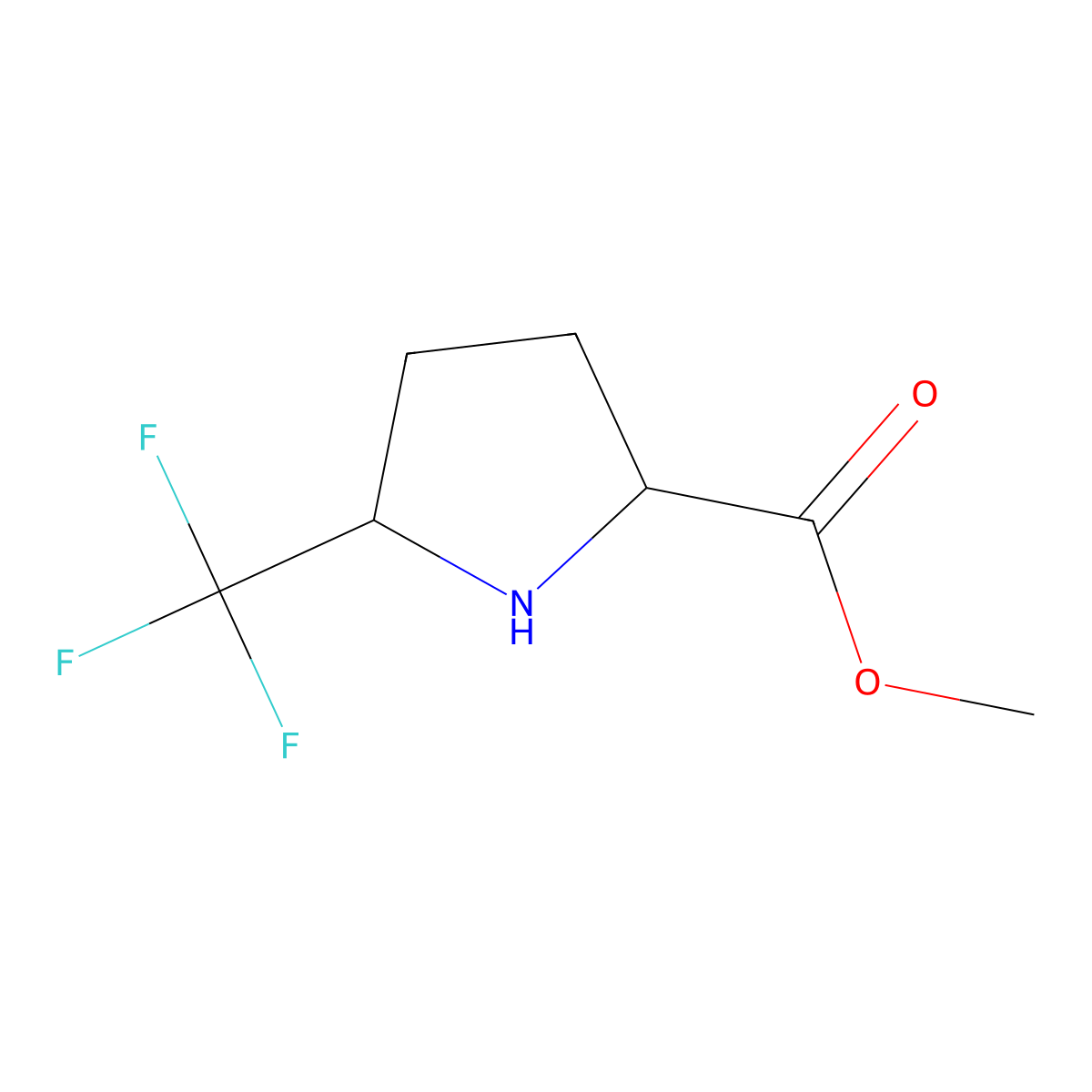 Methyl 5-(trifluoromethyl)pyrrolidine-2-carboxylate molecular structure, CAS 1779647-08-3