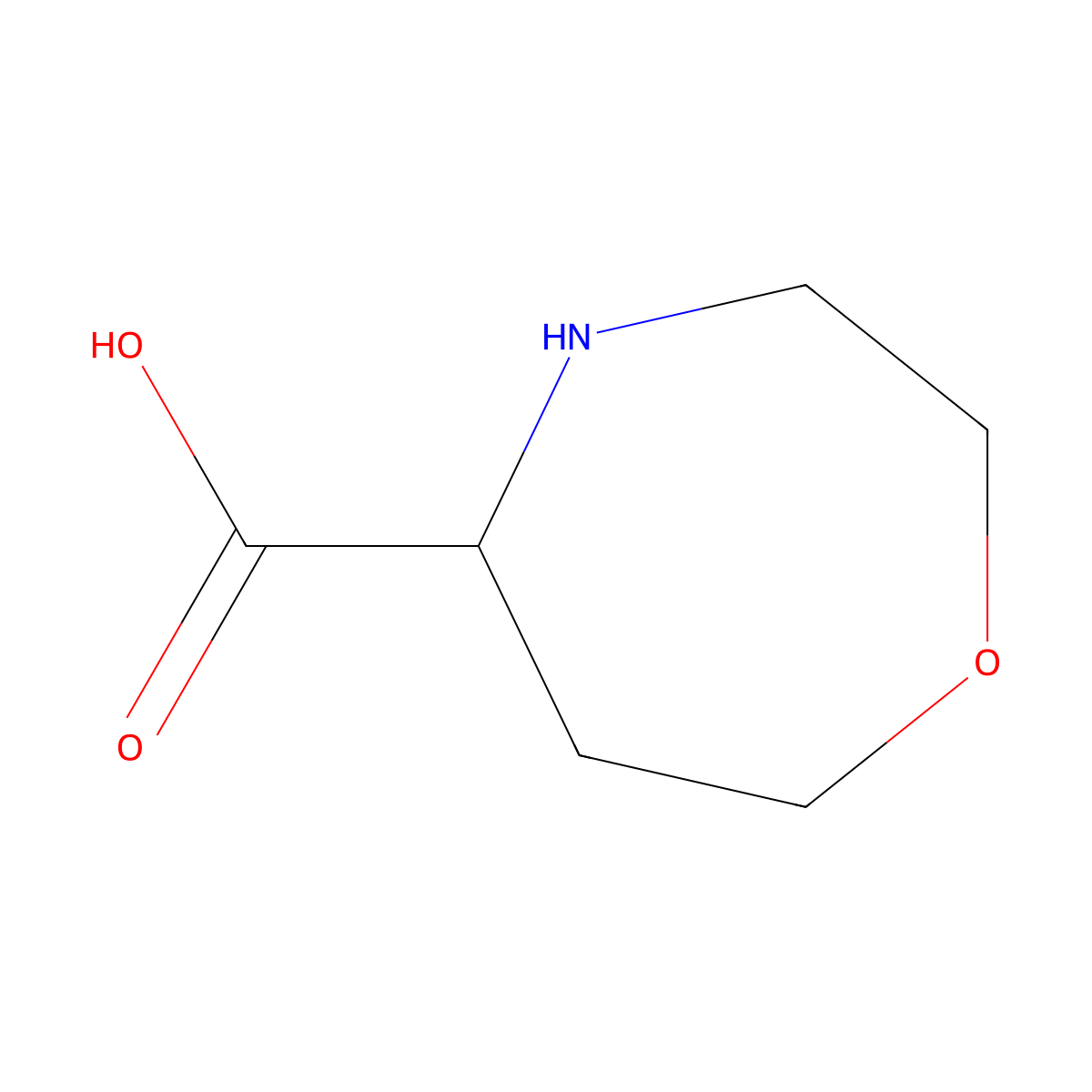 1,4-Oxazepane-5-carboxylic acid molecular structure, CAS 1779647-41-4