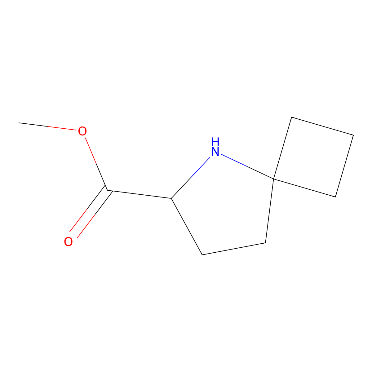 Methyl 5-azaspiro(3.4)octane-6-carboxylate molecular structure, CAS 1779647-65-2