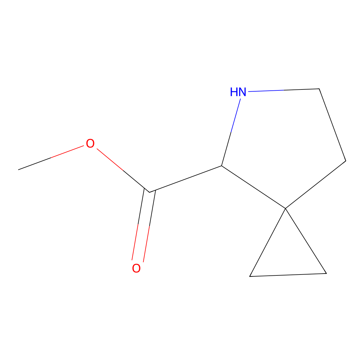 Methyl 5-azaspiro[2.4]heptane-4-carboxylate molecular structure, CAS 1779648-27-9
