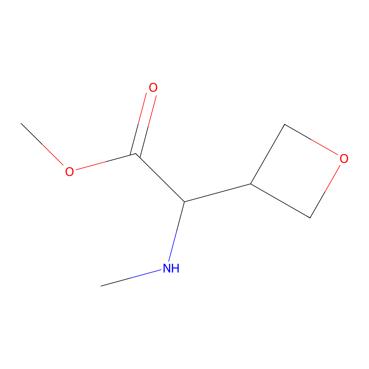 Methyl 2-(methylamino)-2-(oxetan-3-yl)acetate molecular structure, CAS 1779648-35-9
