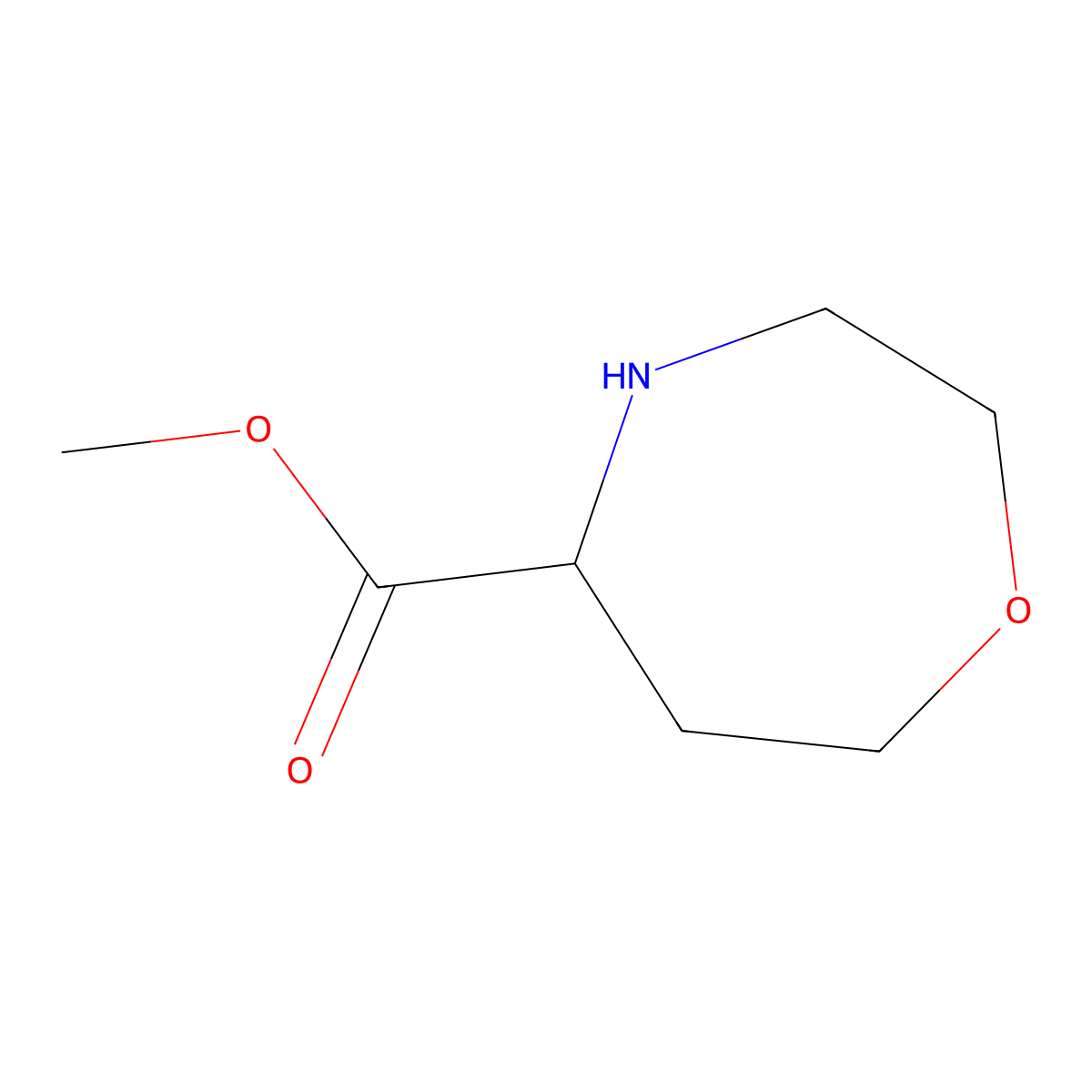 Methyl 1,4-oxazepane-5-carboxylate molecular structure, CAS 1779649-65-8