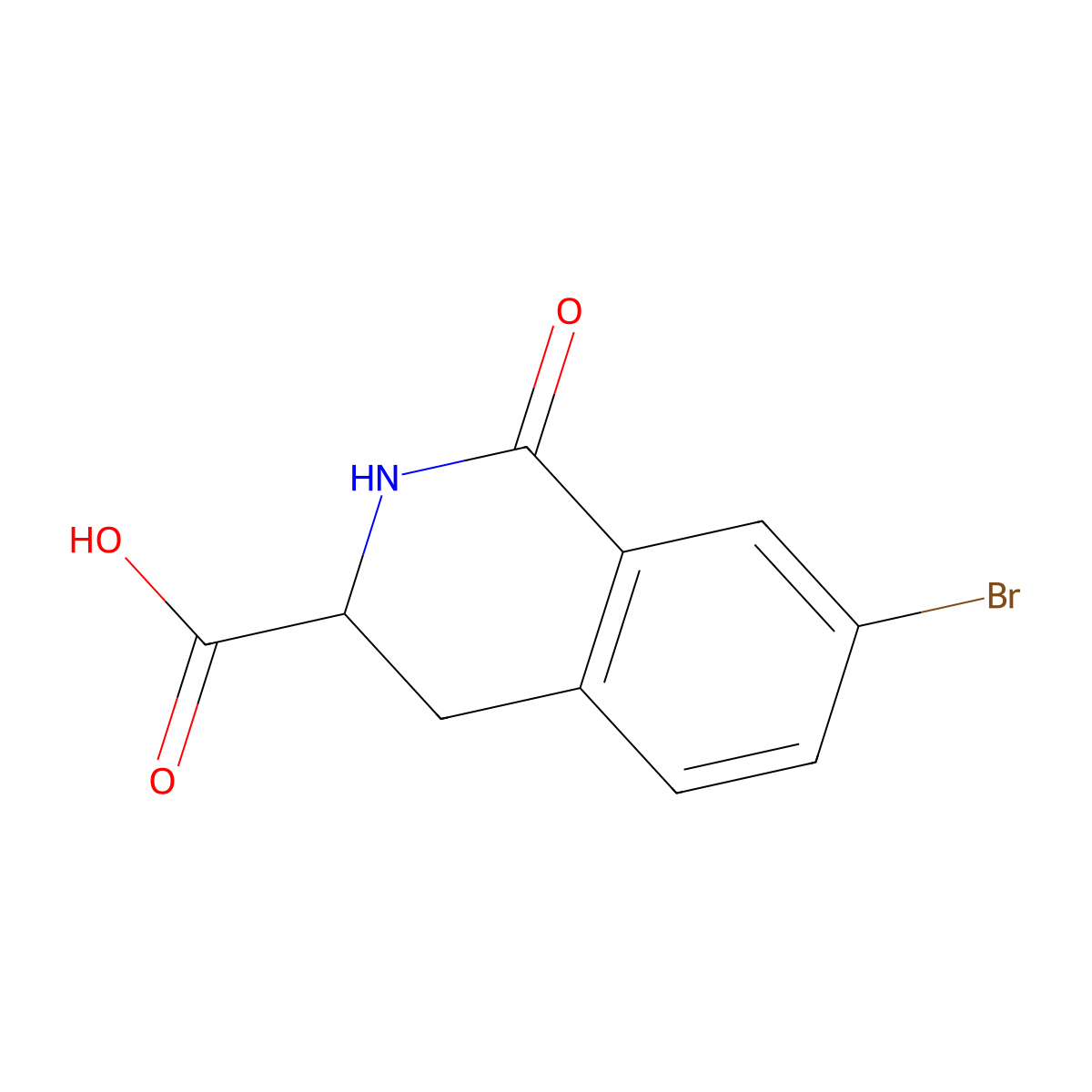 7-Bromo-1-oxo-1,2,3,4-tetrahydroisoquinoline-3-carboxylic acid molecular structure, CAS 1779658-24-0
