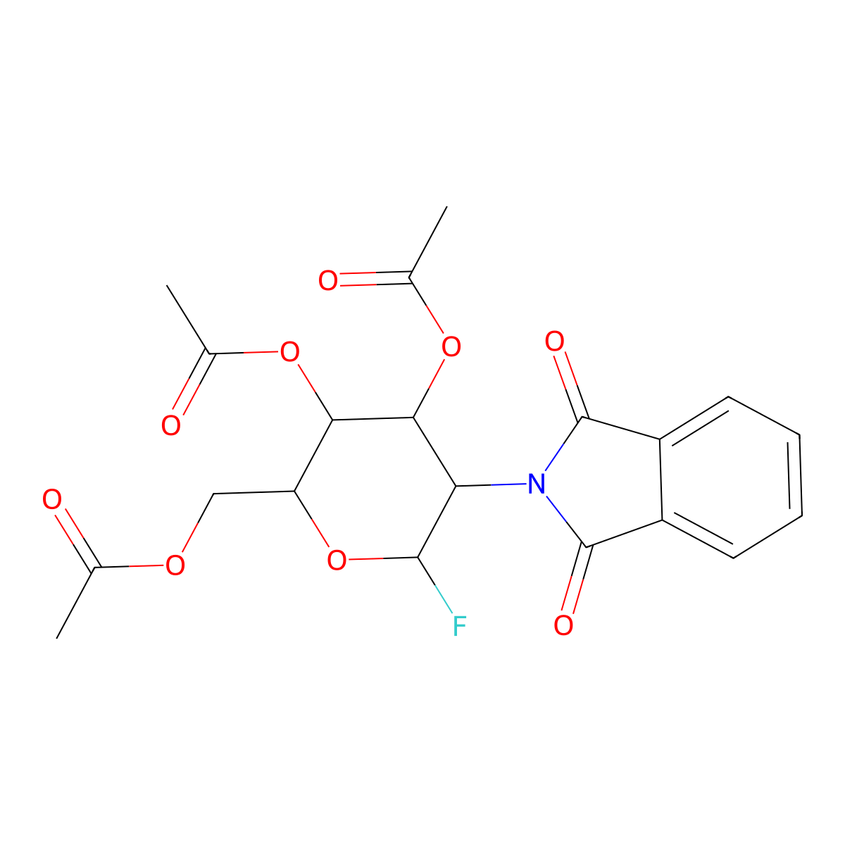 2-Deoxy-2-phthalimido-3,4,6-tri-o-acetyl-a-D-galactopyranosyl fluoride molecular structure, CAS 177966-56-2