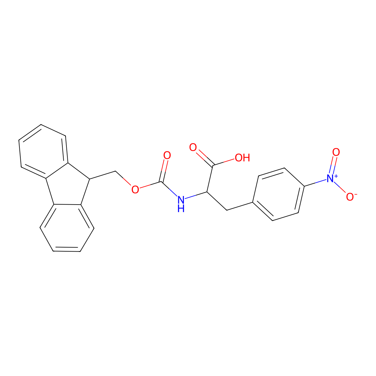 Fmoc-4-nitro-D-phenylalanine molecular structure, CAS 177966-63-1
