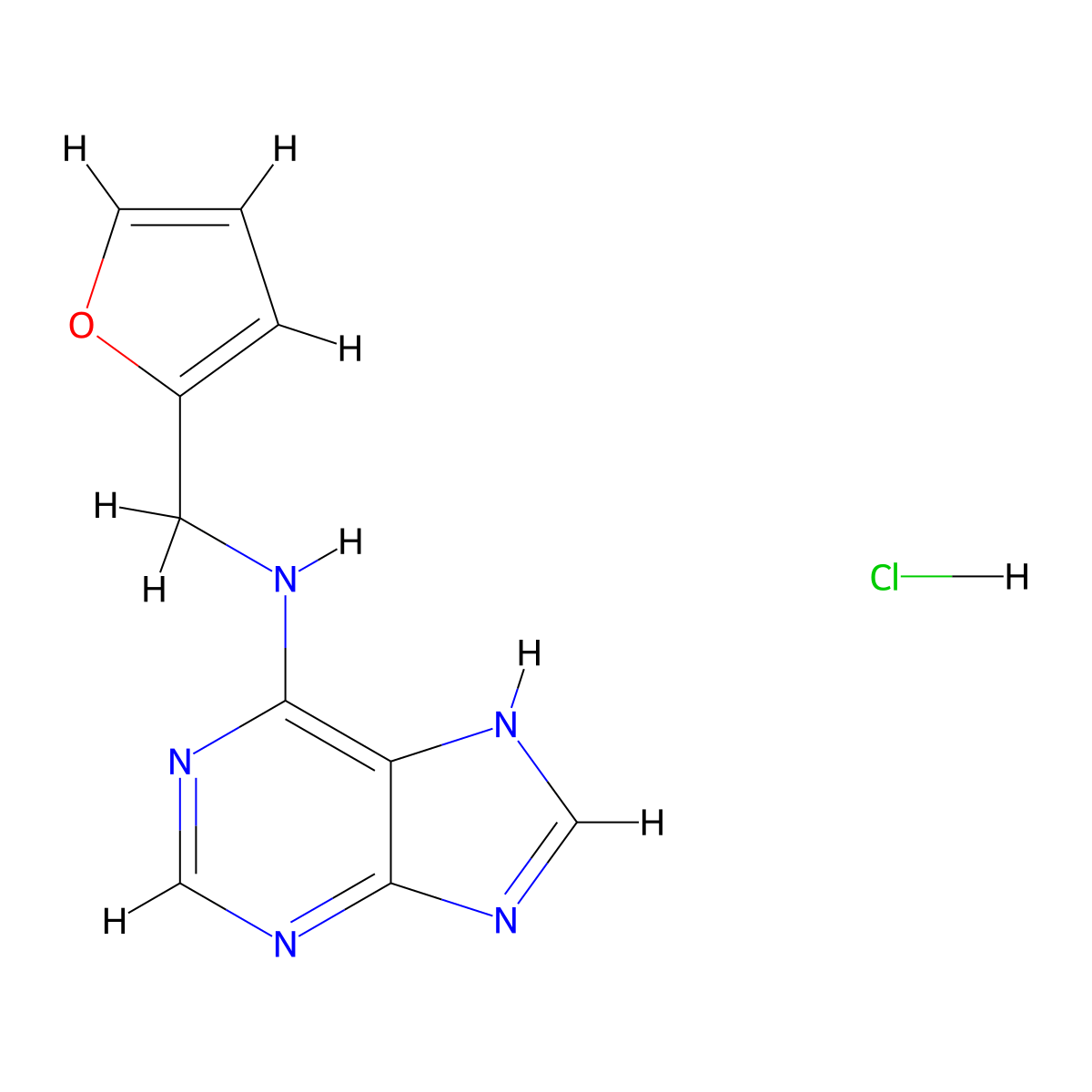 Kinetin hydrochloride molecular structure, CAS 177966-68-6