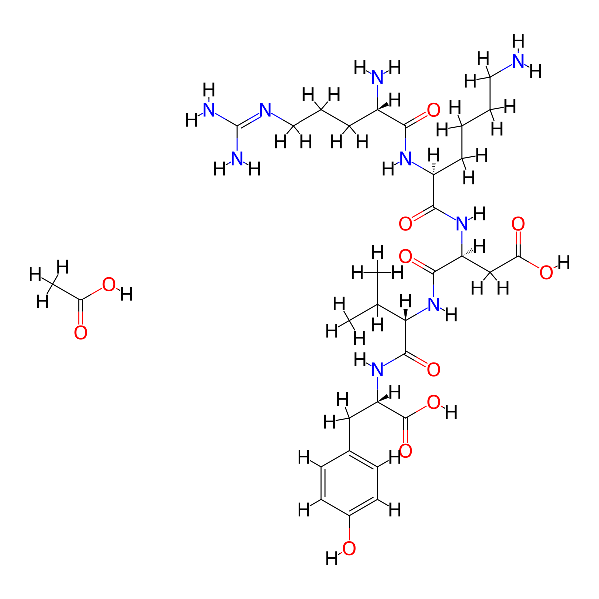 Thymopentin monoacetate molecular structure, CAS 177966-81-3