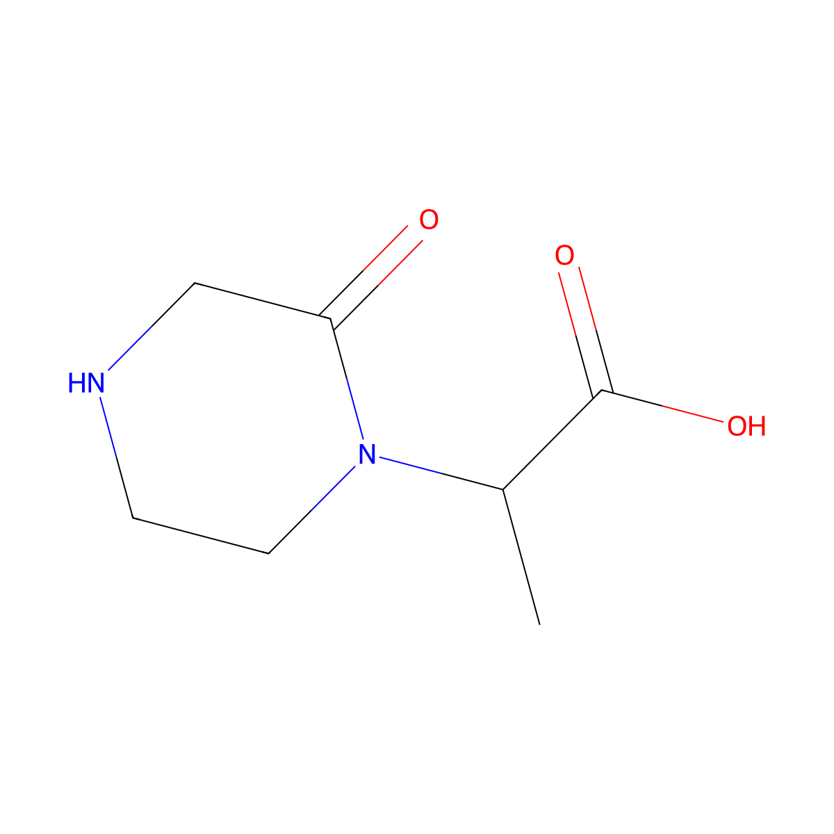2-(2-Oxopiperazin-1-yl)propanoic acid molecular structure, CAS 1779667-51-4