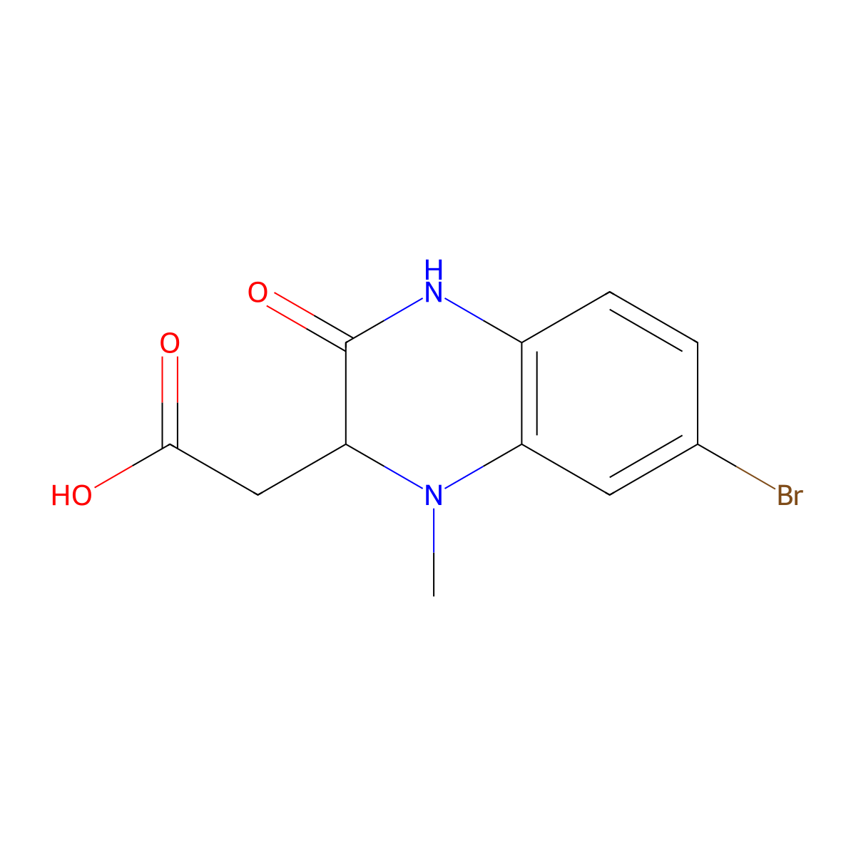 2-(7-Bromo-1-methyl-3-oxo-1,2,3,4-tetrahydroquinoxalin-2-yl)acetic acid molecular structure, CAS 1779670-27-7