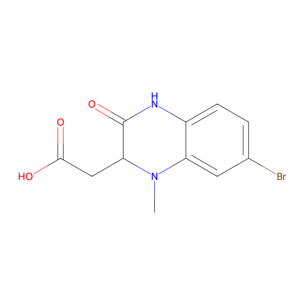 2-(7-Bromo-1-methyl-3-oxo-1,2,3,4-tetrahydroquinoxalin-2-yl)acetic acid molecular structure, CAS 1779670-27-7