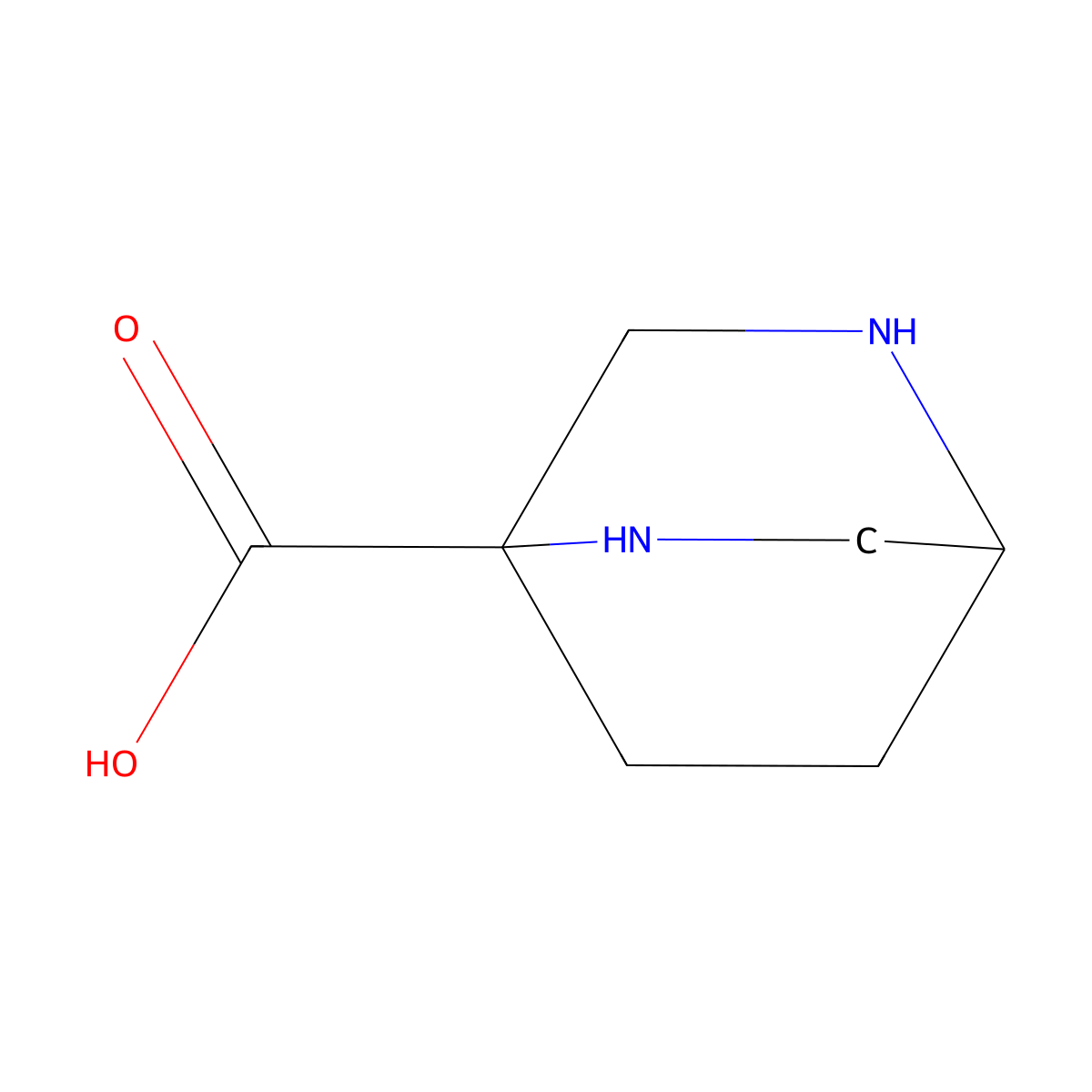 2,5-Diazabicyclo[2.2.2]octane-1-carboxylic acid molecular structure, CAS 1779676-54-8