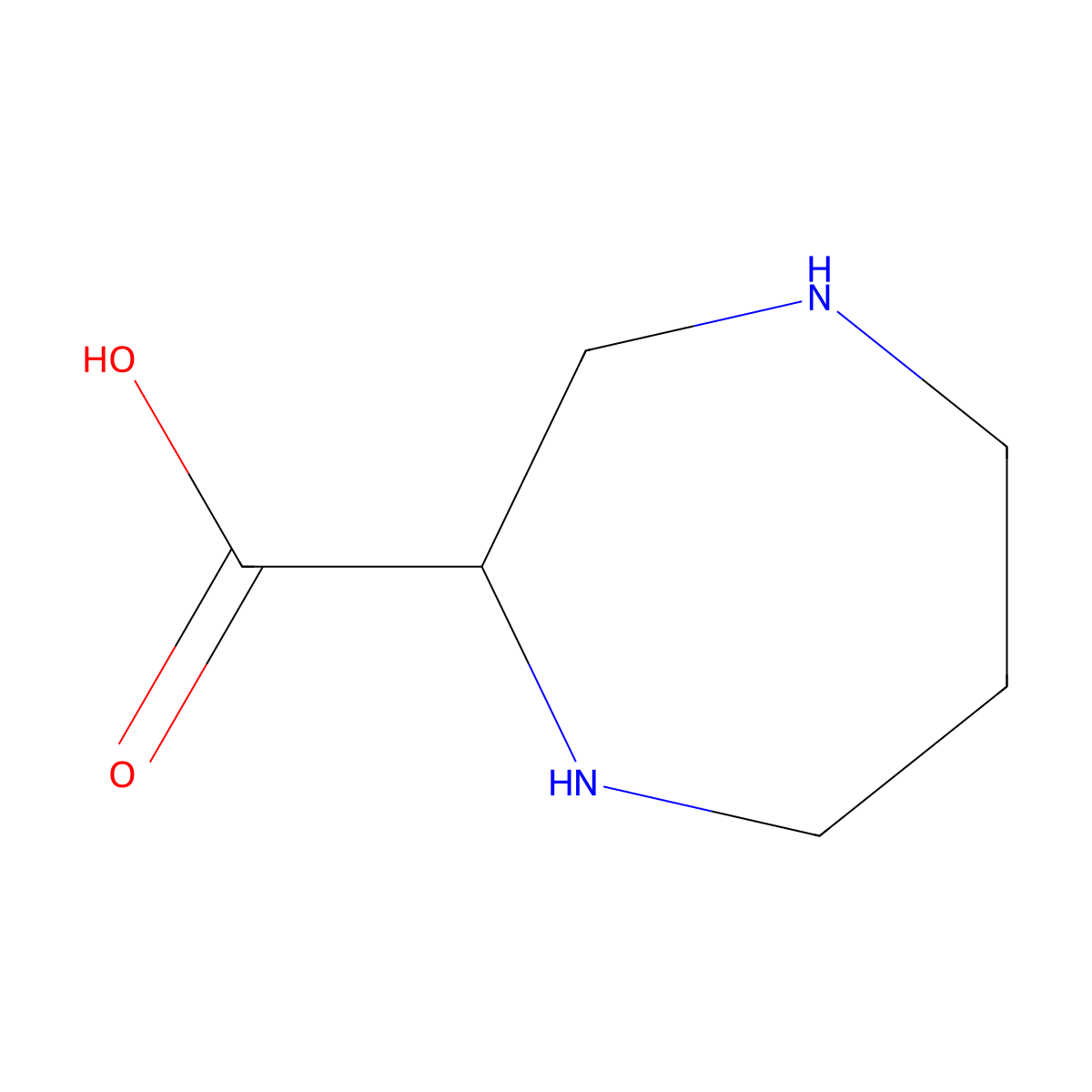 1,4-Diazepane-2-carboxylic acid molecular structure, CAS 1779678-58-8