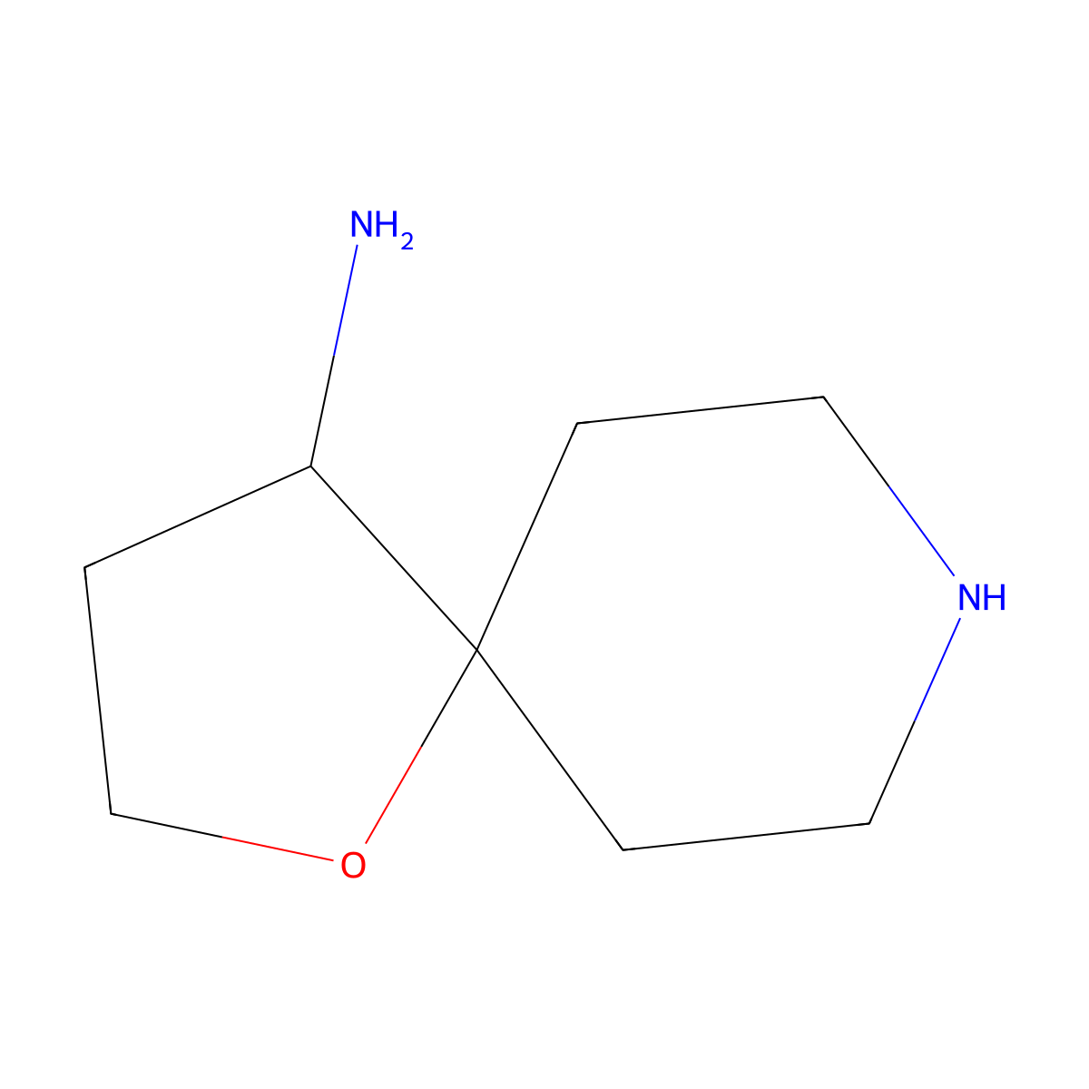 1-Oxa-8-azaspiro[4.5]decan-4-amine molecular structure, CAS 1779684-67-1