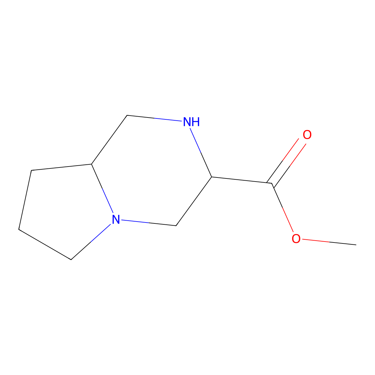 Methyl octahydropyrrolo[1,2-a]pyrazine-3-carboxylate molecular structure, CAS 1779695-93-0