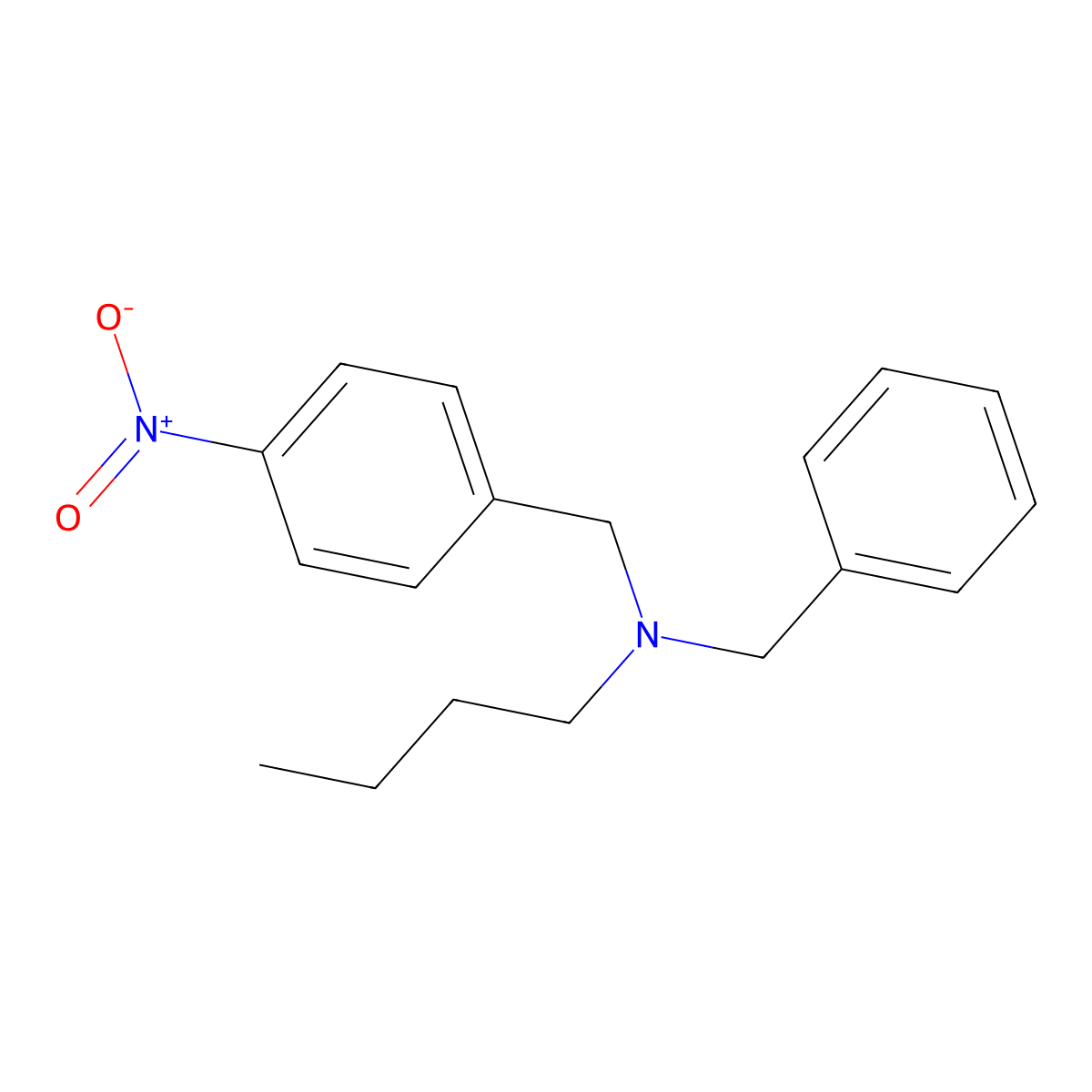 N-benzyl-N-[(4-nitrophenyl)methyl]butan-1-amine molecular structure, CAS 177971-49-2