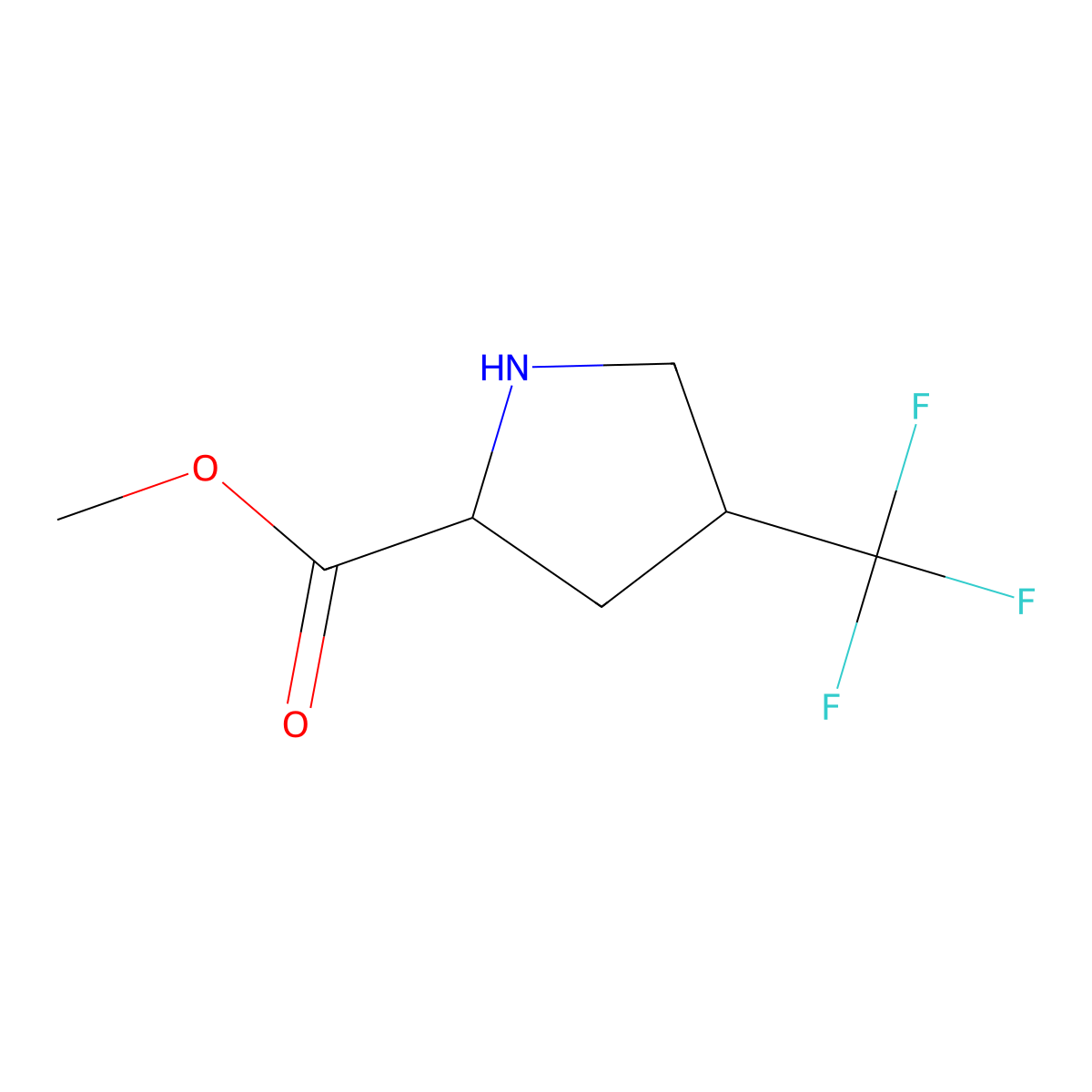 Methyl 4-(trifluoromethyl)pyrrolidine-2-carboxylate molecular structure, CAS 1779724-44-5