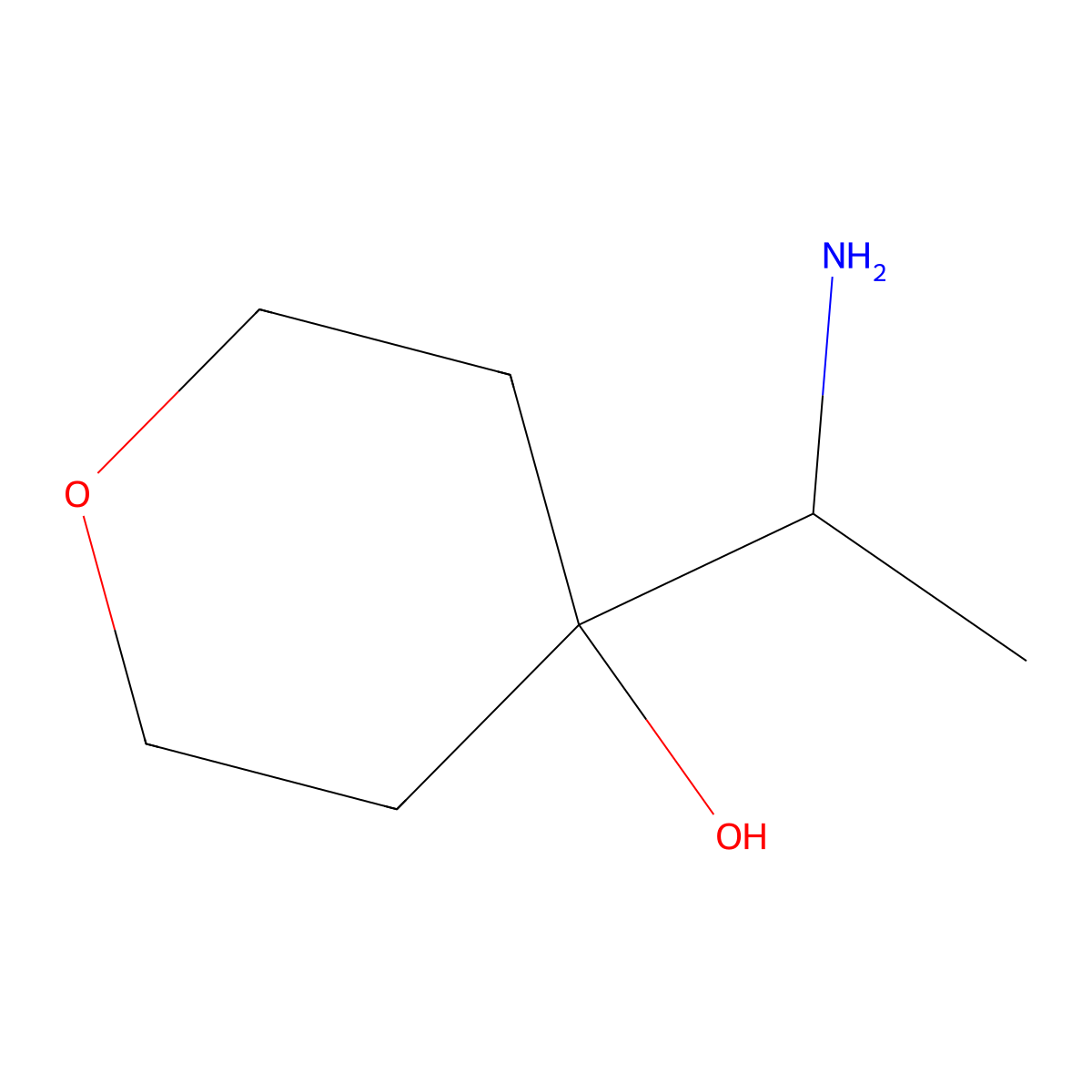 4-(1-Aminoethyl)oxan-4-ol molecular structure, CAS 1779730-32-3