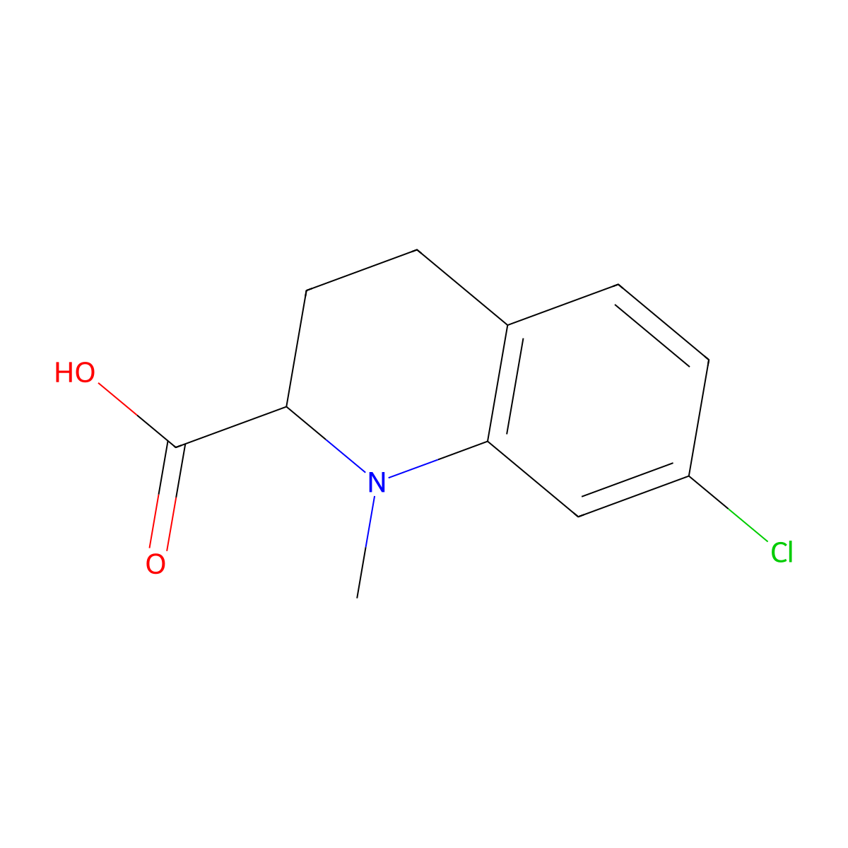 7-Chloro-1-methyl-1,2,3,4-tetrahydroquinoline-2-carboxylic acid molecular structure, CAS 1779737-04-0