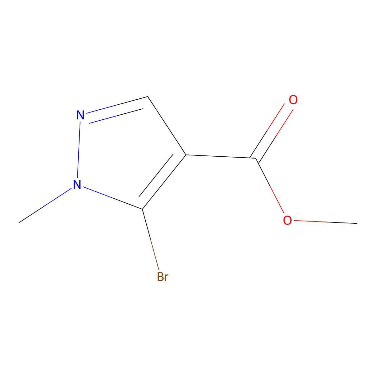 Methyl 5-bromo-1-methyl-1H-pyrazole-4-carboxylate molecular structure, CAS 1779741-76-2