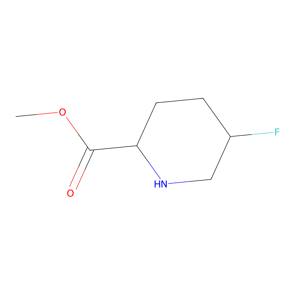 Methyl 5-fluoropiperidine-2-carboxylate molecular structure, CAS 1779743-48-4