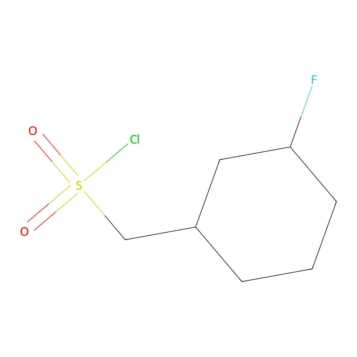 (3-Fluorocyclohexyl)methanesulfonyl chloride molecular structure, CAS 1779746-74-5