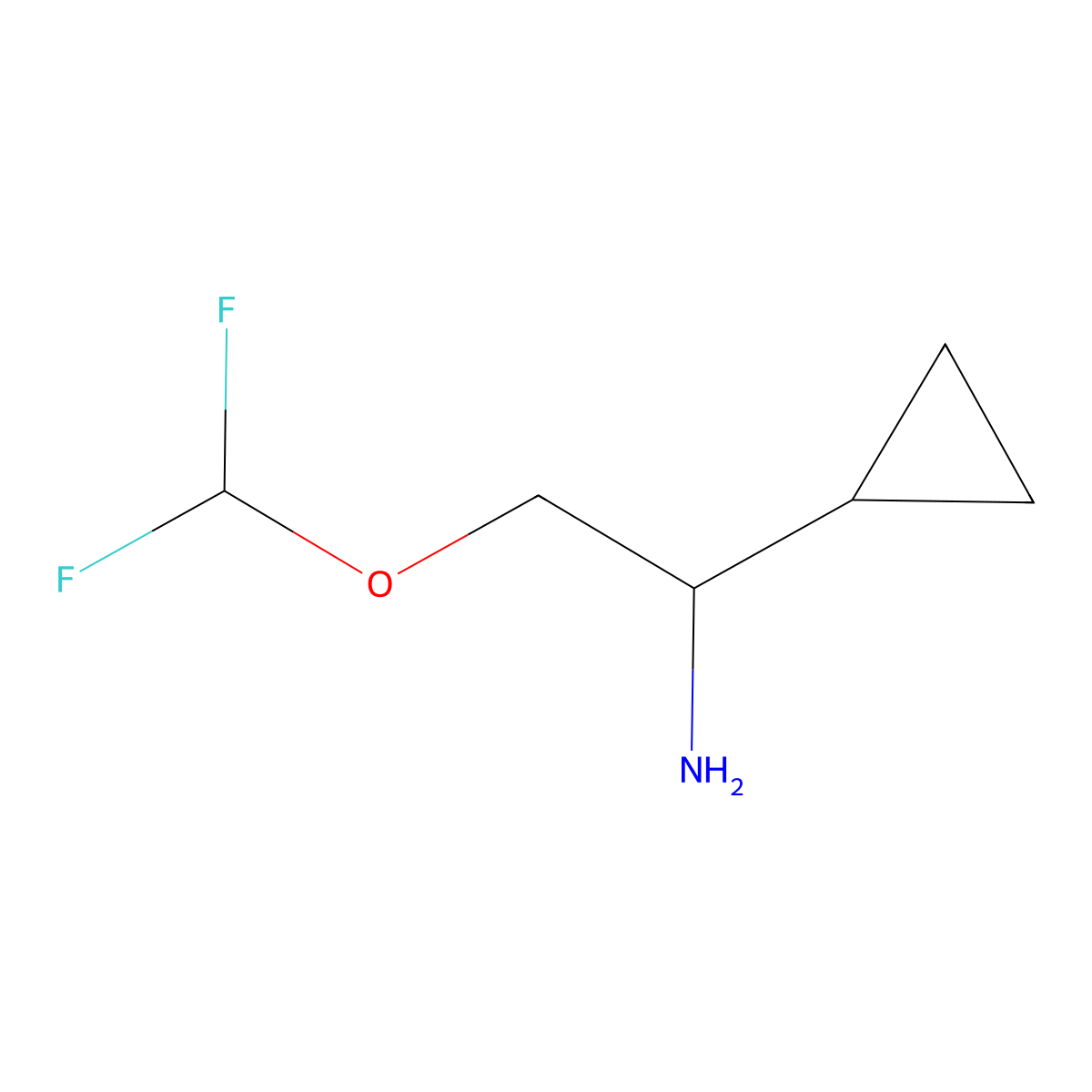 1-Cyclopropyl-2-(difluoromethoxy)ethan-1-amine molecular structure, CAS 1779747-59-9