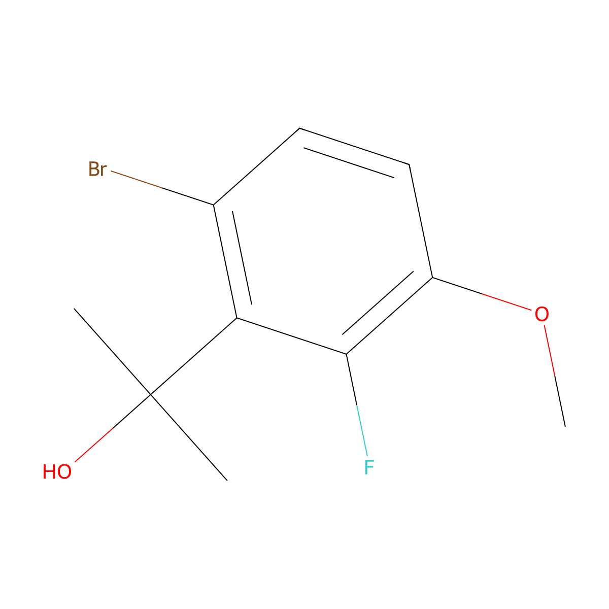 2-(6-Bromo-2-fluoro-3-methoxyphenyl)propan-2-ol molecular structure, CAS 1779748-75-2